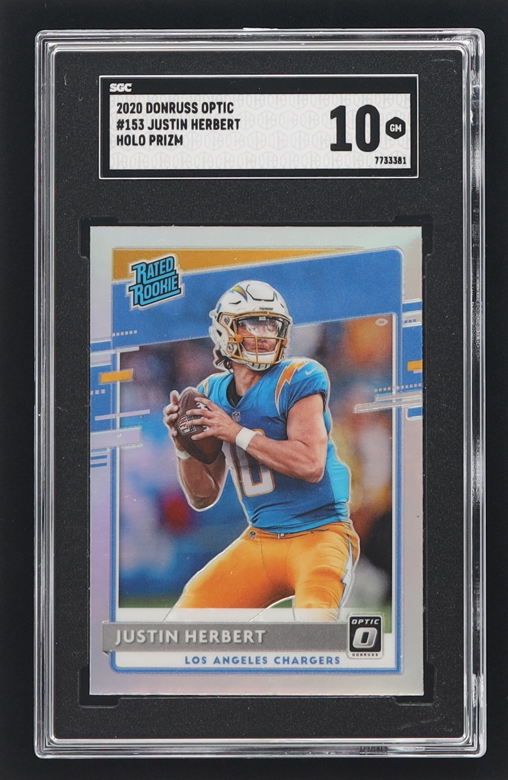 Justin Herbert 2020 Donruss Optic Holo #153 RR RC (SGC 10) at PristineAuction.com Justin Herbert 2020 Donruss Optic Holo #153 RR RC (SGC 10) at PristineAuction.com