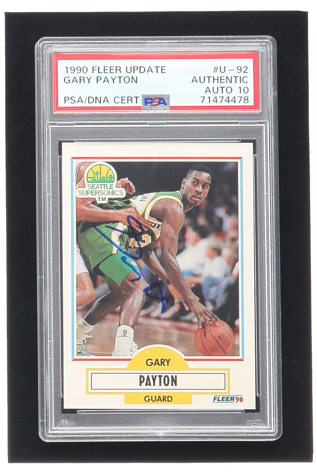 Gary Payton Signed 1990-91 Fleer Update #U92 RC (PSA | Auto 10) at PristineAuction.com Gary Payton Signed 1990-91 Fleer Update #U92 RC (PSA | Auto 10) at PristineAuction.com