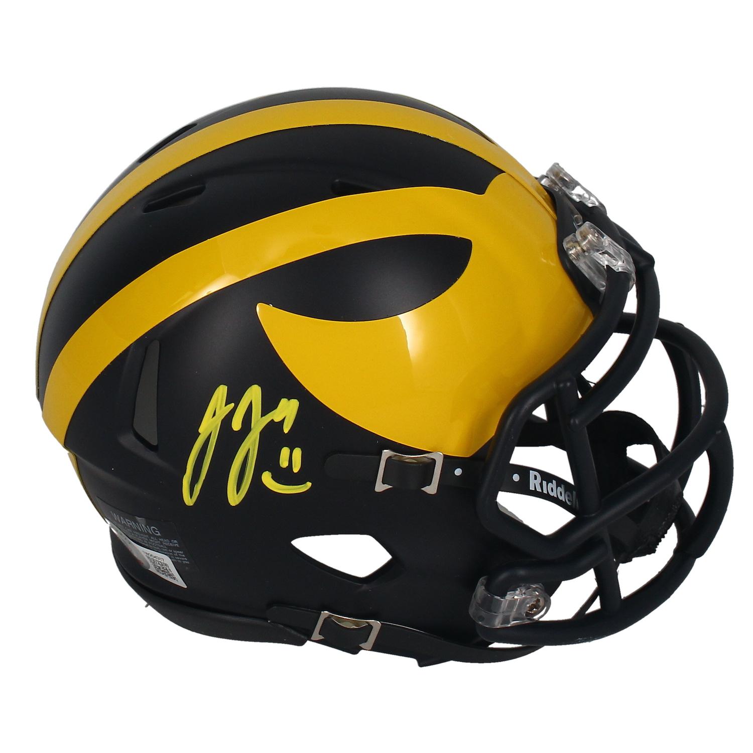 J.J. McCarthy Signed Michigan Wolverines Speed Mini Helmet (Beckett) at PristineAuction.com J.J. McCarthy Signed Michigan Wolverines Speed Mini Helmet (Beckett) at PristineAuction.com