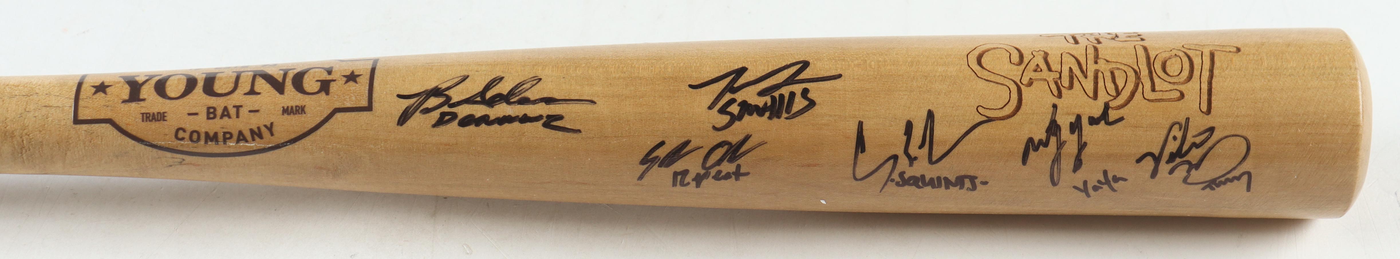 "The Sandlot" Young Bat Company Baseball Bat Cast-Signed By (6) With Chauncey Leopardi, Tom Guiry, Marty York, Victor DiMattia With Multiple Character Inscriptions (JSA) at PristineAuction.com "The Sandlot" Young Bat Company Baseball Bat Cast-Signed By (6) With Chauncey Leopardi, Tom Guiry, Marty York, Victor DiMattia With Multiple Character Inscriptions (JSA) at PristineAuction.com