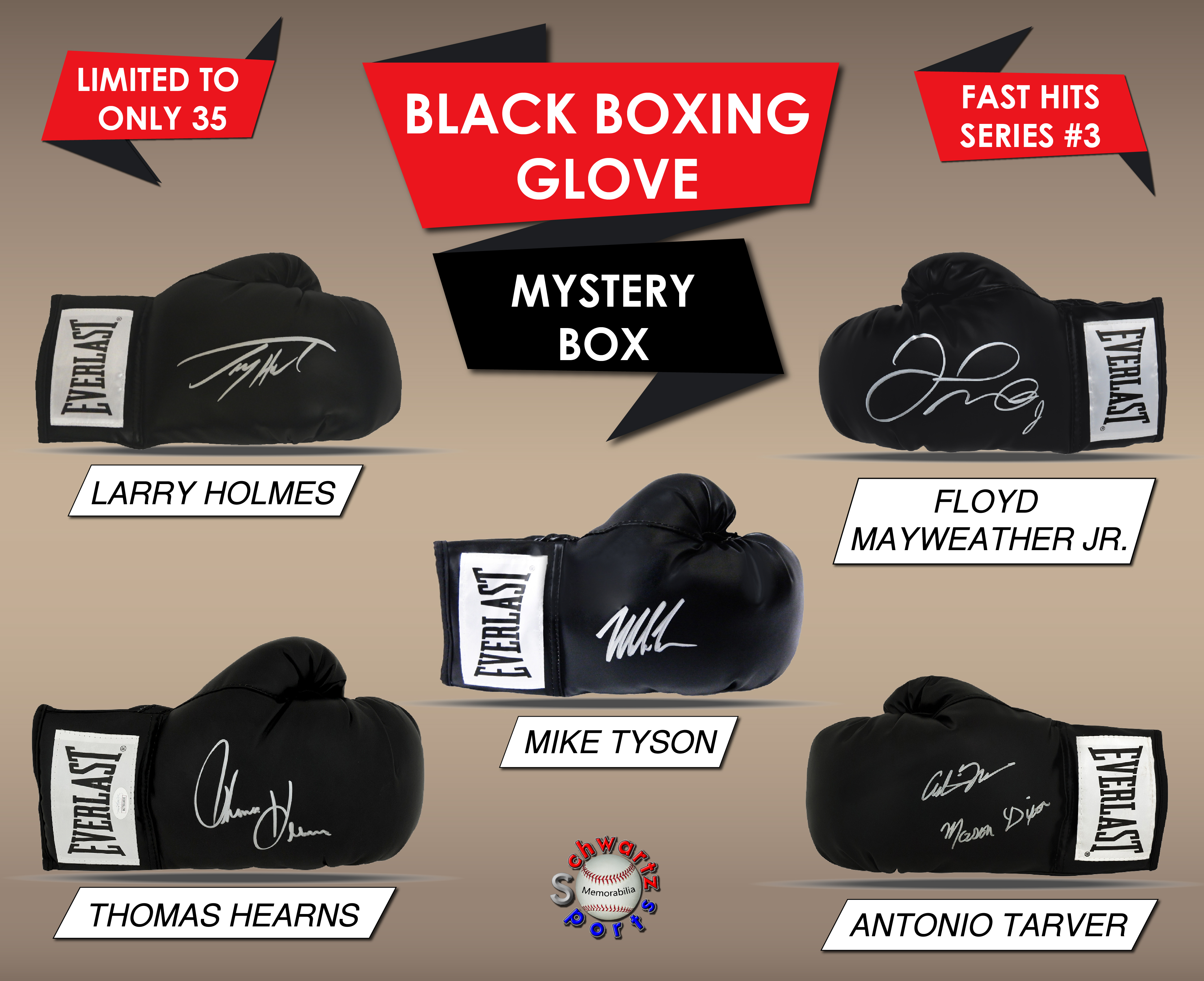 BLACK Boxing Glove Signed Mystery Box – FAST HITS Series 3 (Limited to 35) – Schwartz Sports at PristineAuction.com BLACK Boxing Glove Signed Mystery Box – FAST HITS Series 3 (Limited to 35) – Schwartz Sports at PristineAuction.com