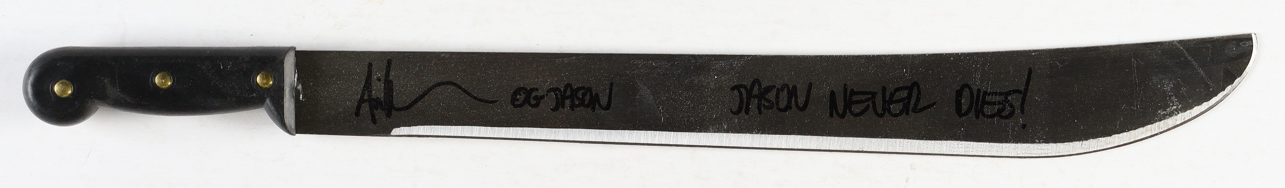 Ari Lehman Signed "Friday the 13th" Genuine 23" Steel Machete Inscribed "Jason Never Dies!" "OG Jason" (PA) at PristineAuction.com Ari Lehman Signed "Friday the 13th" Genuine 23" Steel Machete Inscribed "Jason Never Dies!" "OG Jason" (PA) at PristineAuction.com