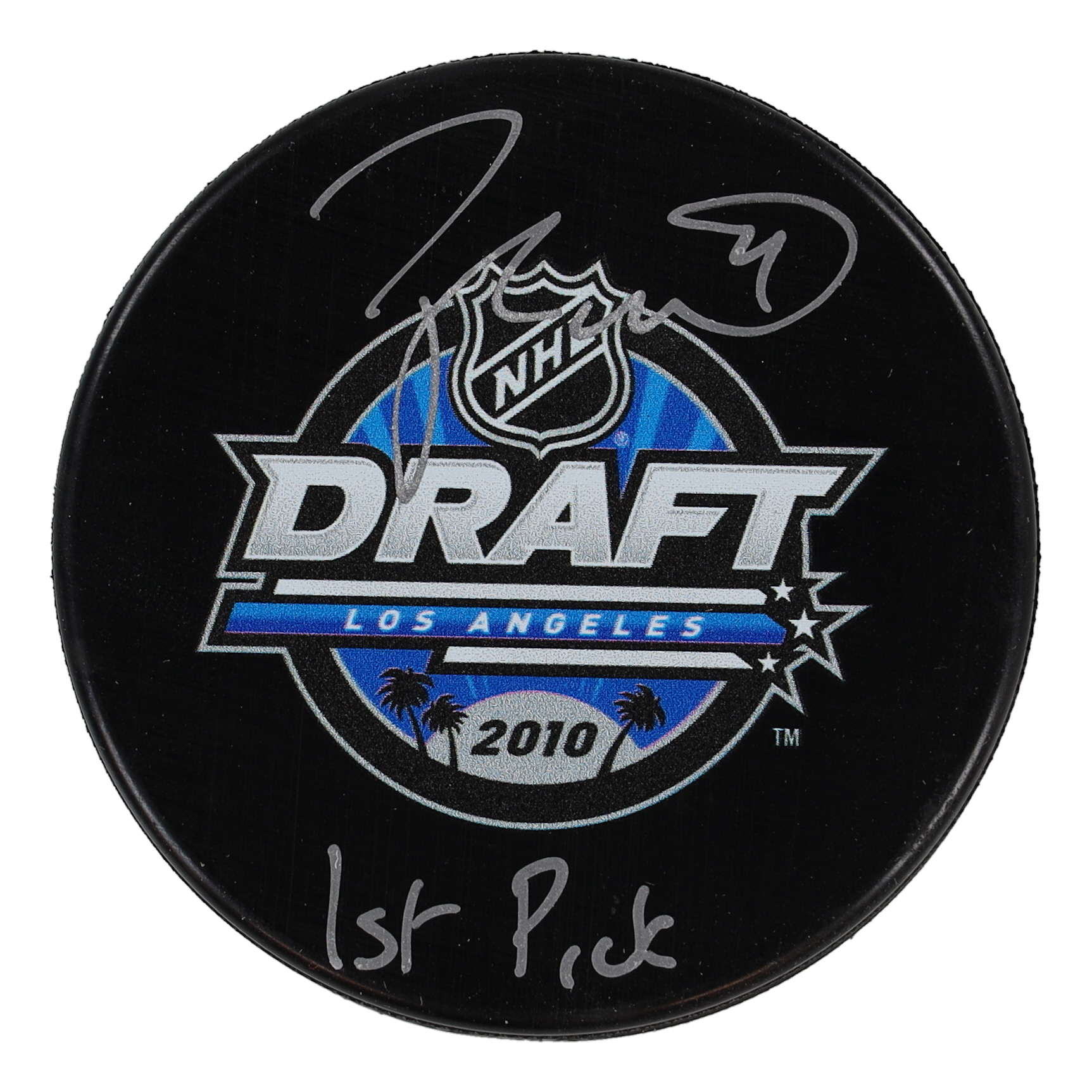 Taylor Hall Signed 2010 NHL Draft Logo Hockey Puck Inscribed "1st Pick" (Frameworth) at PristineAuction.com Taylor Hall Signed 2010 NHL Draft Logo Hockey Puck Inscribed "1st Pick" (Frameworth) at PristineAuction.com
