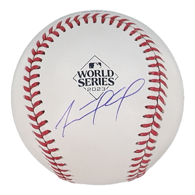 Adolis Garcia Signed 2023 World Series Logo Baseball (MLB) at PristineAuction.com Adolis Garcia Signed 2023 World Series Logo Baseball (MLB) at PristineAuction.com