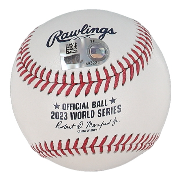 Adolis Garcia Signed 2023 World Series Logo Baseball (MLB) at PristineAuction.com Adolis Garcia Signed 2023 World Series Logo Baseball (MLB) at PristineAuction.com