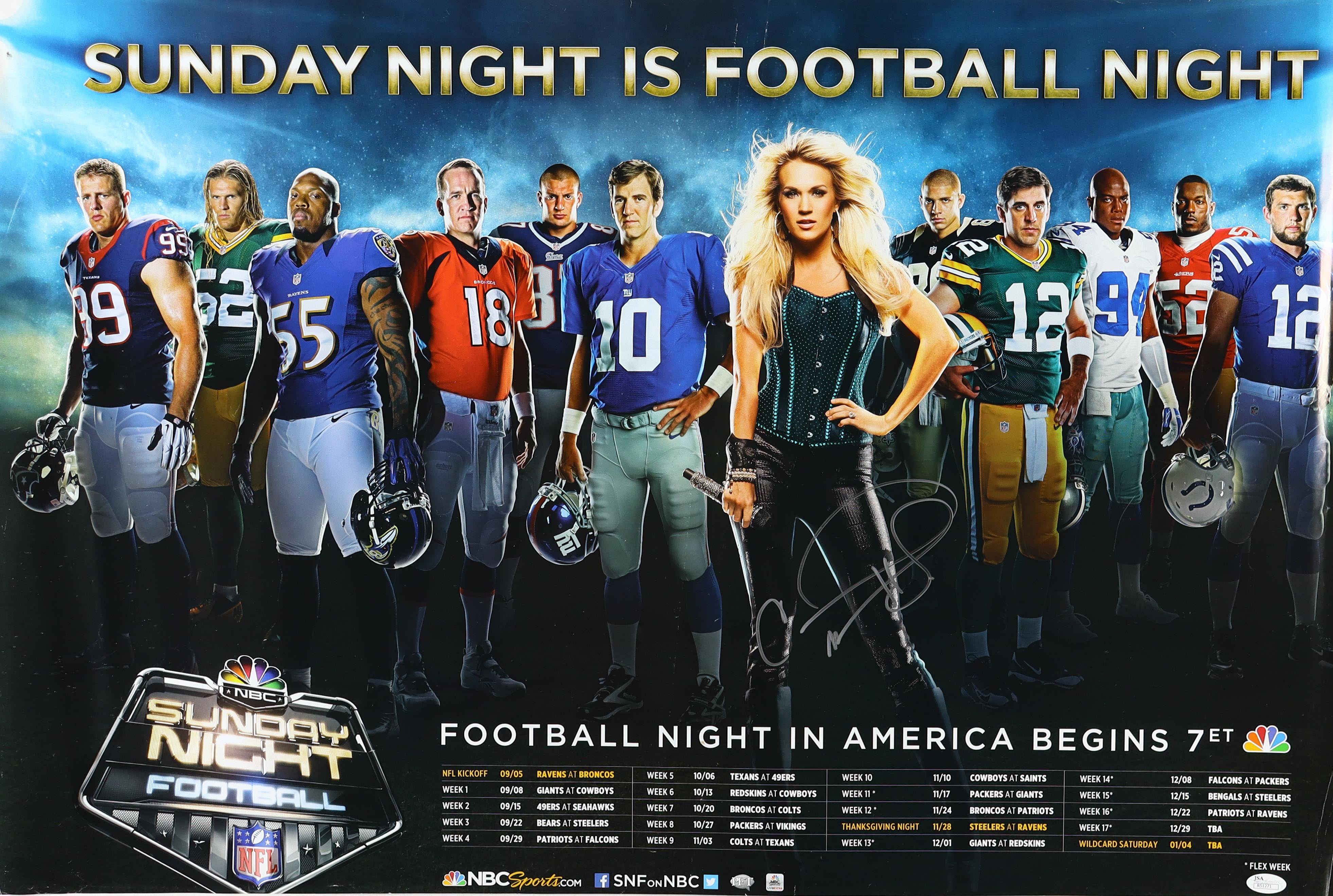 Carrie Underwood Signed NFL "Sunday Night Football" 23x36 Poster (JSA) at PristineAuction.com Carrie Underwood Signed NFL "Sunday Night Football" 23x36 Poster (JSA) at PristineAuction.com