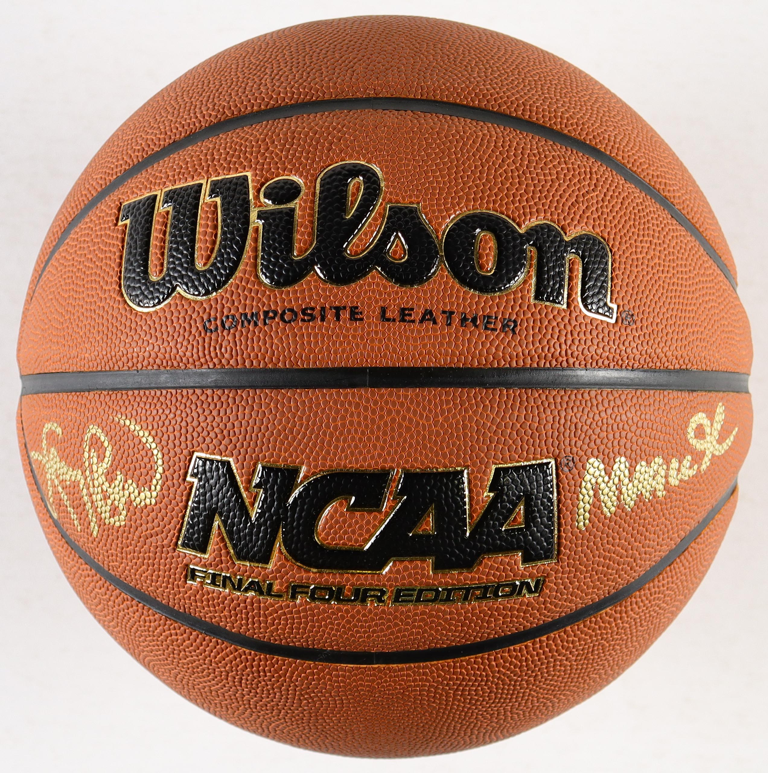 Larry Bird & Magic Johnson Signed NCAA Final Four Basketball With Acrylic Display Case (PSA & Beckett) at PristineAuction.com Larry Bird & Magic Johnson Signed NCAA Final Four Basketball With Acrylic Display Case (PSA & Beckett) at PristineAuction.com