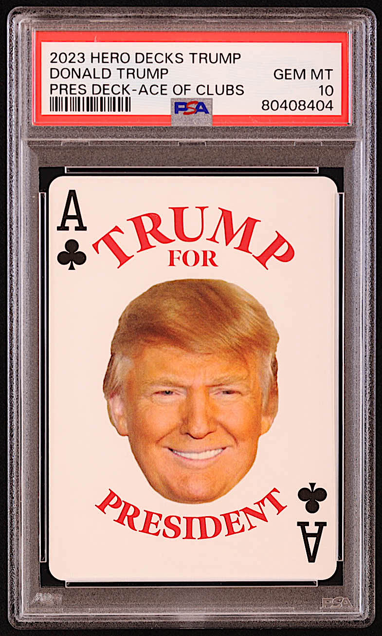 Donald Trump 2023 Hero Decks Presidential Edition Playing Card (PSA 10) at PristineAuction.com Donald Trump 2023 Hero Decks Presidential Edition Playing Card (PSA 10) at PristineAuction.com