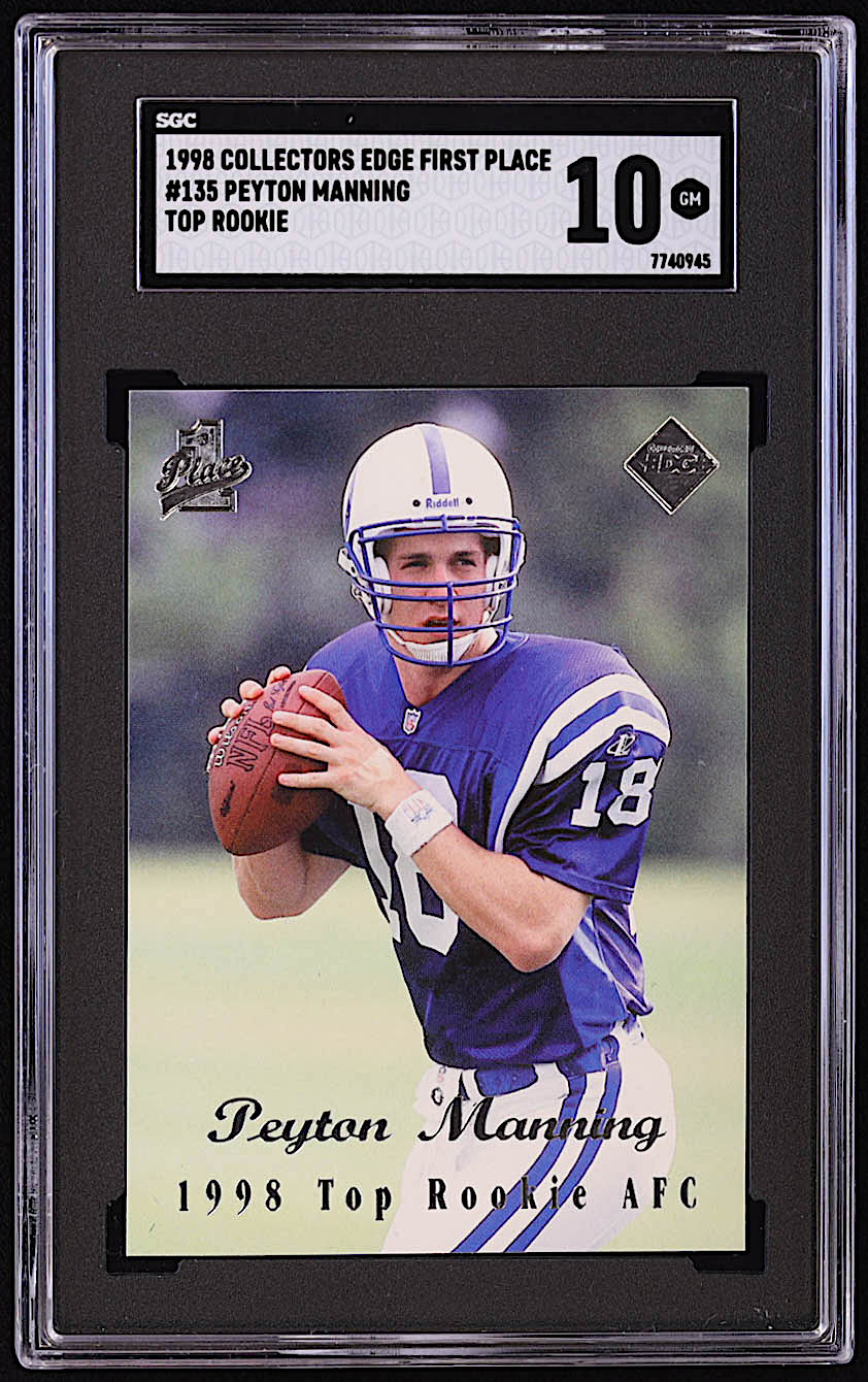 Peyton Manning 1998 Collector's Edge First Place #135 RC (SGC 10) at PristineAuction.com Peyton Manning 1998 Collector's Edge First Place #135 RC (SGC 10) at PristineAuction.com