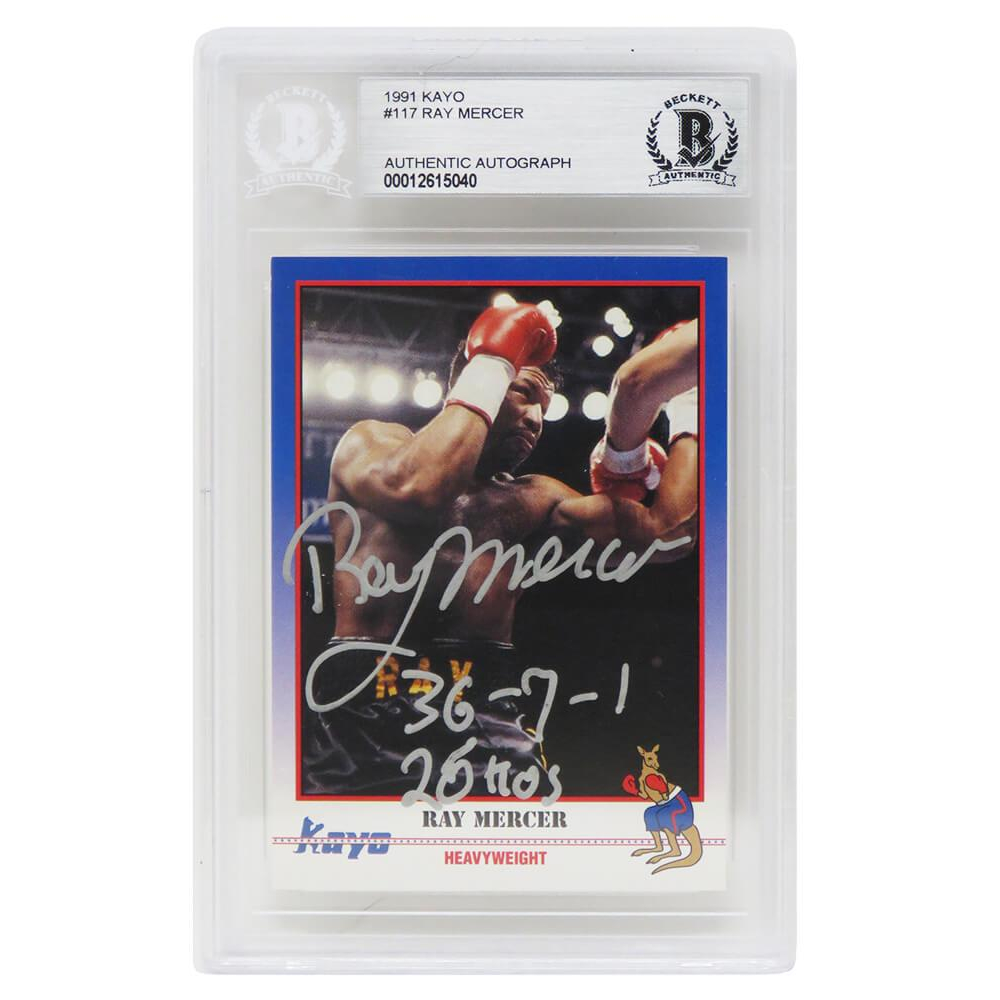 Ray Mercer Signed 1991 Kayo Boxing #117 Inscribed 