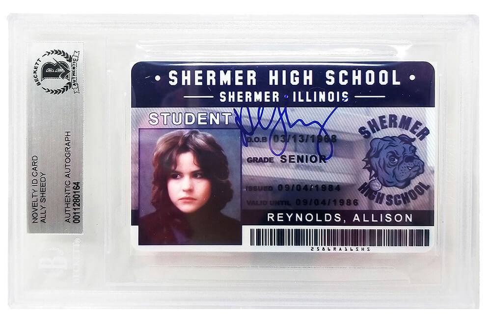 Ally Sheedy Signed "The Breakfast Club" High School ID Card (BGS) at PristineAuction.com Ally Sheedy Signed "The Breakfast Club" High School ID Card (BGS) at PristineAuction.com