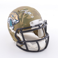 Travis Etienne Signed Jaguars Camo Alternate Speed Mini Helmet (Beckett) at PristineAuction.com