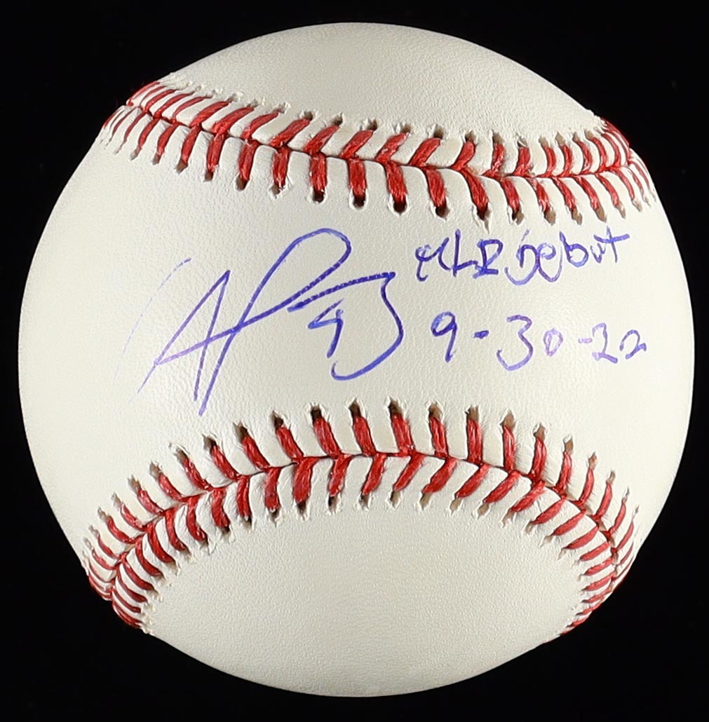 Francisco Javier Alvarez Signed OML Baseball Inscribed "MLB Debut 9-30-22" (Beckett) at PristineAuction.com Francisco Javier Alvarez Signed OML Baseball Inscribed "MLB Debut 9-30-22" (Beckett) at PristineAuction.com