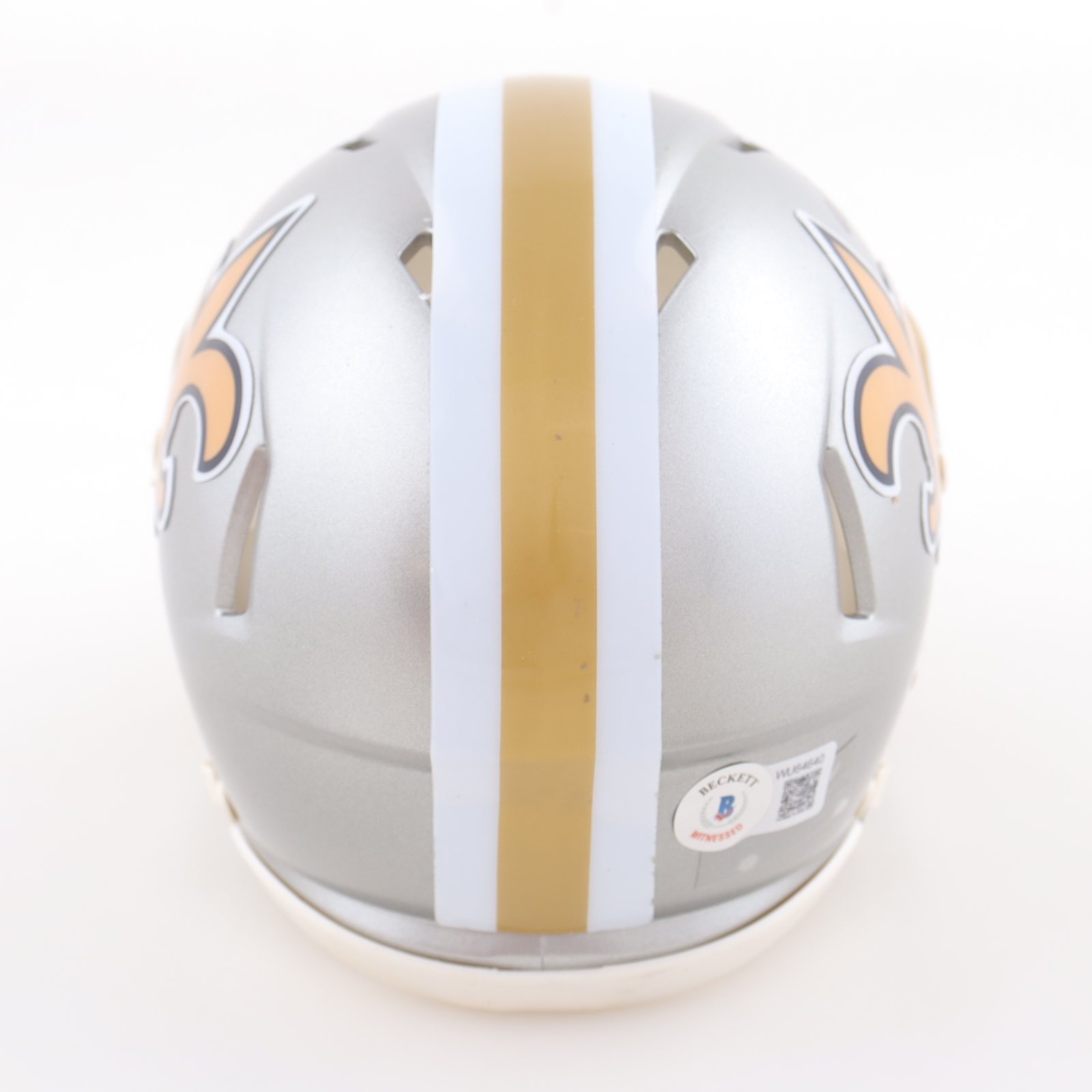 Chris Olave Signed Saints Flash Alternate Speed Mini Helmet (Beckett) at PristineAuction.com Chris Olave Signed Saints Flash Alternate Speed Mini Helmet (Beckett) at PristineAuction.com