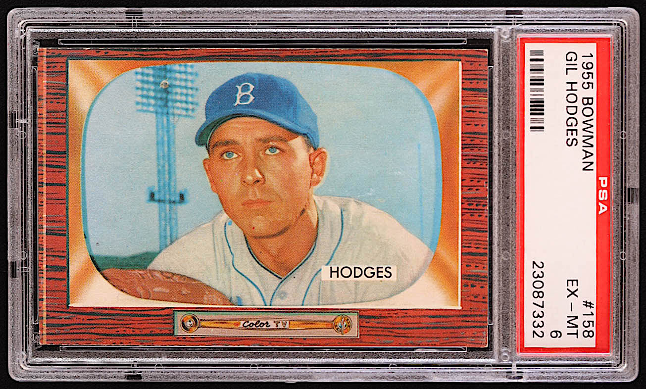 Gil Hodges 1955 Bowman #158 (PSA 6) at PristineAuction.com Gil Hodges 1955 Bowman #158 (PSA 6) at PristineAuction.com