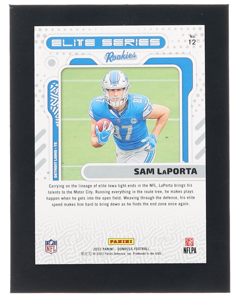 Sam LaPorta 2023 Donruss The Elite Series Rookies #12 RC at PristineAuction.com Sam LaPorta 2023 Donruss The Elite Series Rookies #12 RC at PristineAuction.com