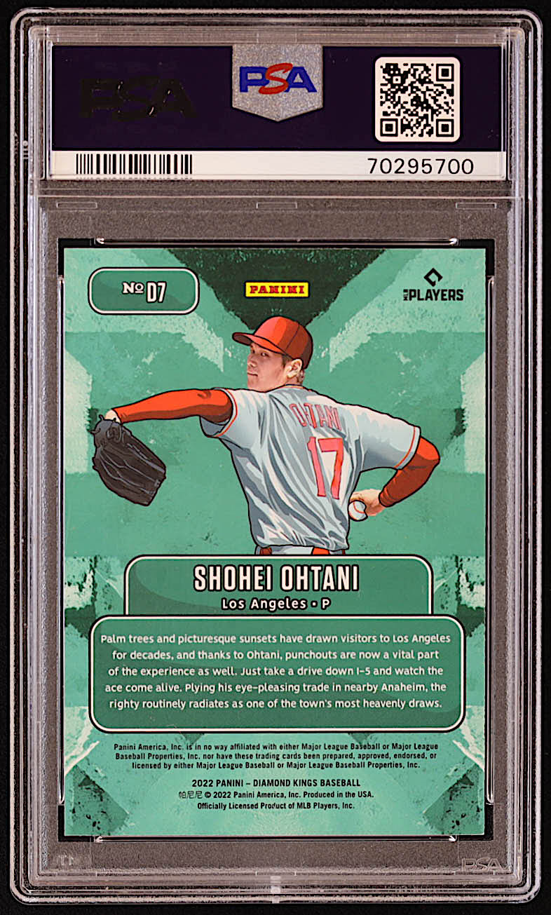 Shohei Ohtani 2022 Diamond Kings Downtown #7 (PSA 9) at PristineAuction.com Shohei Ohtani 2022 Diamond Kings Downtown #7 (PSA 9) at PristineAuction.com