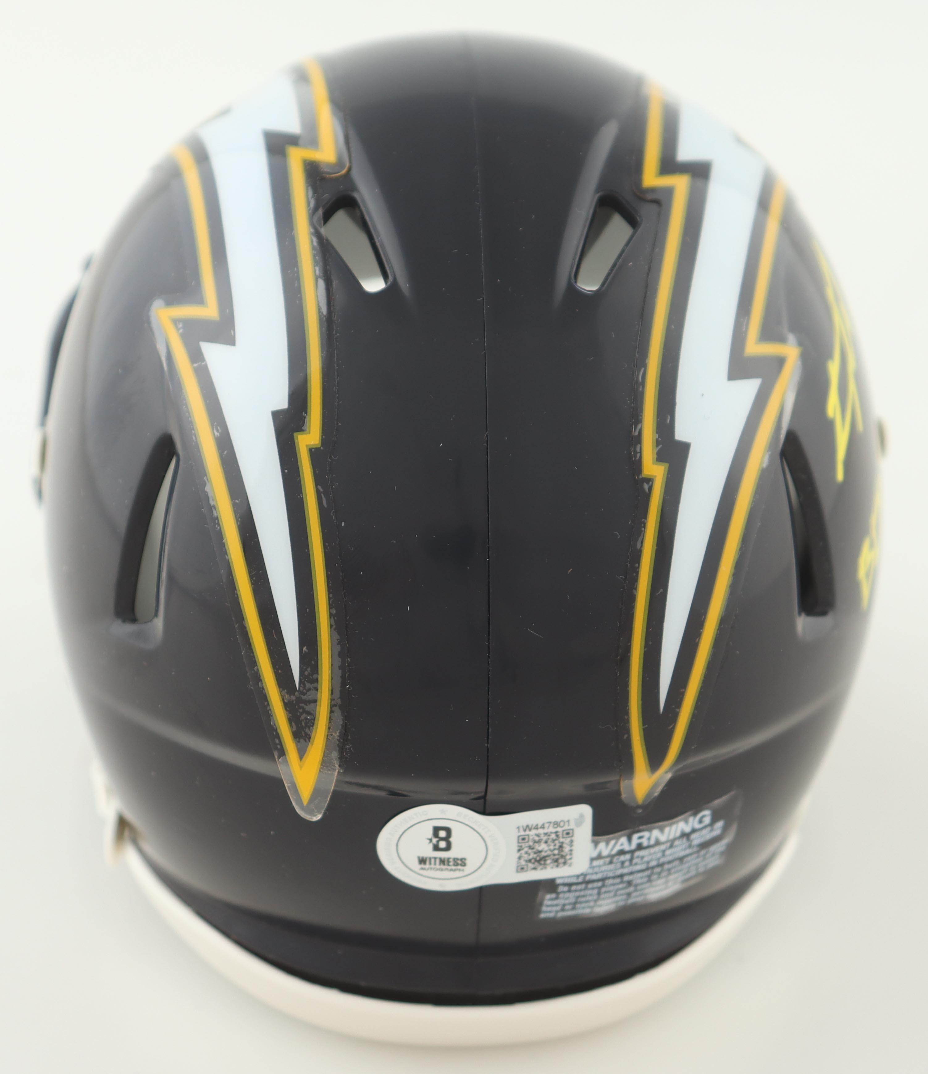 Tuli Tuipulotu Signed Chargers Speed Mini Helmet Inscribed "Bolt Up" (Beckett) at PristineAuction.com Tuli Tuipulotu Signed Chargers Speed Mini Helmet Inscribed "Bolt Up" (Beckett) at PristineAuction.com