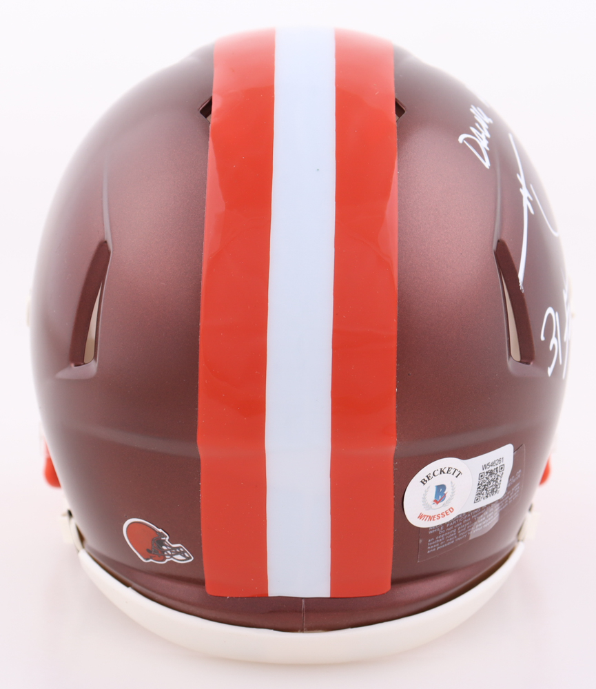 Hanford Dixon & Frank Minnifield Signed Browns Speed Mini Helmet Inscribed "Dog Pound" (Beckett) at PristineAuction.com Hanford Dixon & Frank Minnifield Signed Browns Speed Mini Helmet Inscribed "Dog Pound" (Beckett) at PristineAuction.com