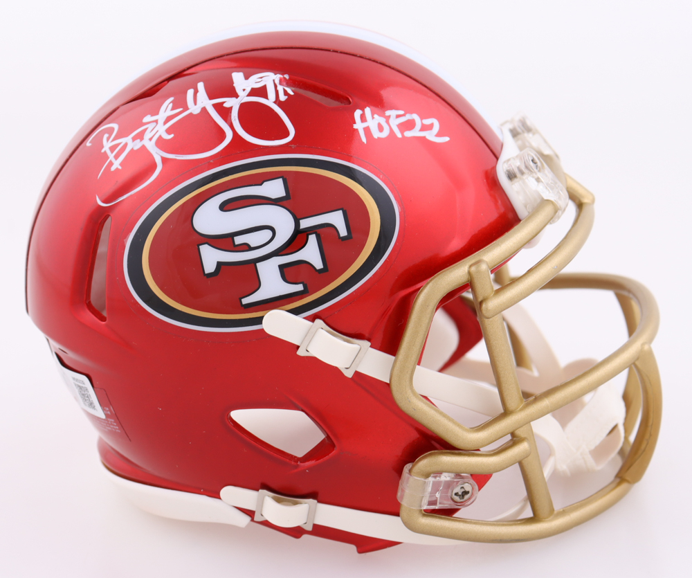 Bryant Young Signed 49ers Flash Alternate Speed Mini Helmet Inscribed "HOF 22" (Beckett) at PristineAuction.com Bryant Young Signed 49ers Flash Alternate Speed Mini Helmet Inscribed "HOF 22" (Beckett) at PristineAuction.com
