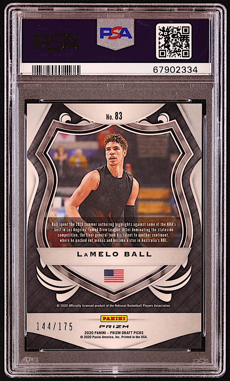 LaMelo Ball 2020-21 Panini Prizm Draft Picks Prizms Fast Break Blue #83 CR RC #144/175 (PSA 10) at PristineAuction.com LaMelo Ball 2020-21 Panini Prizm Draft Picks Prizms Fast Break Blue #83 CR RC #144/175 (PSA 10) at PristineAuction.com
