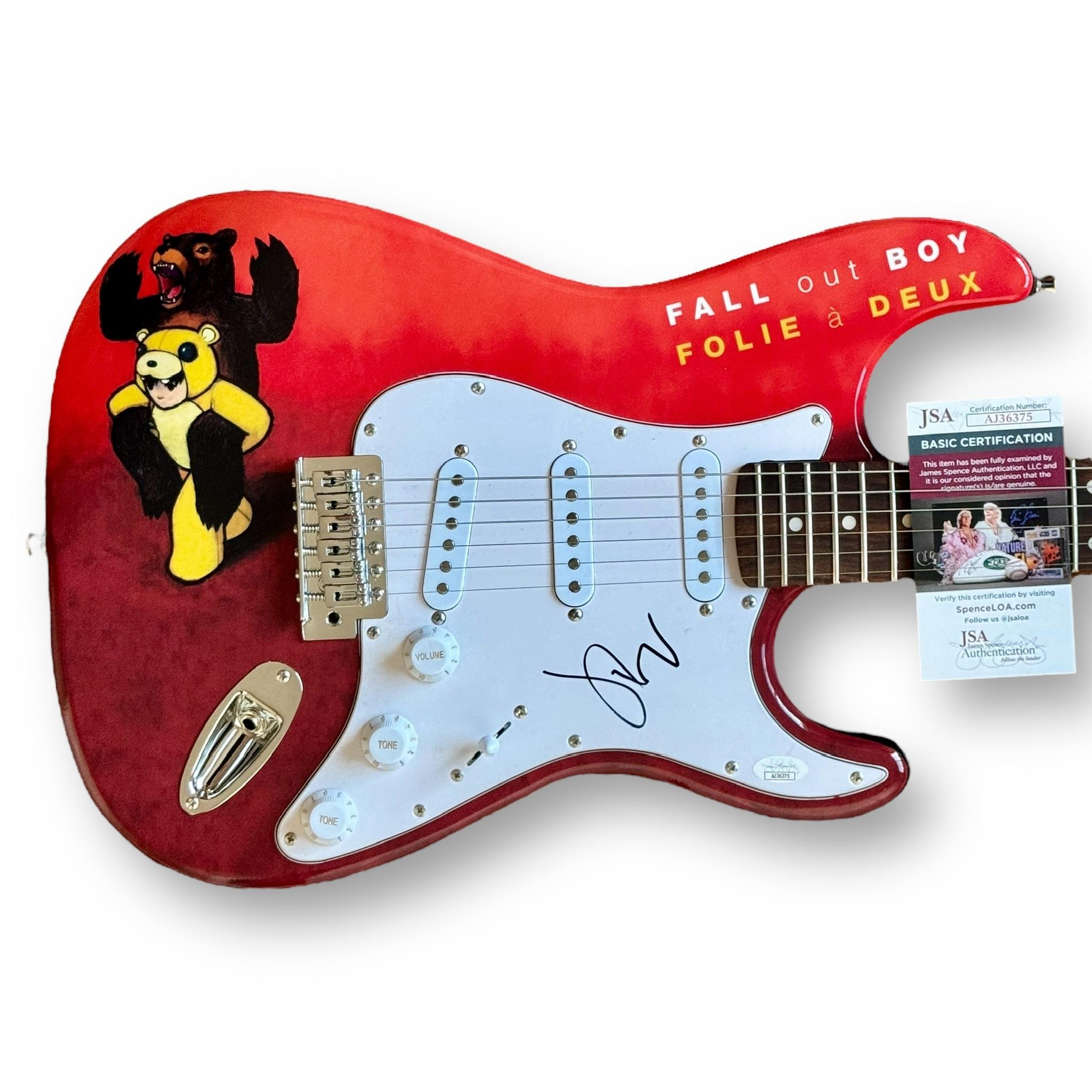 Pete Wentz Signed Custom "Fall Out Boy" Stratocaster Style Guitar (JSA) at PristineAuction.com Pete Wentz Signed Custom "Fall Out Boy" Stratocaster Style Guitar (JSA) at PristineAuction.com