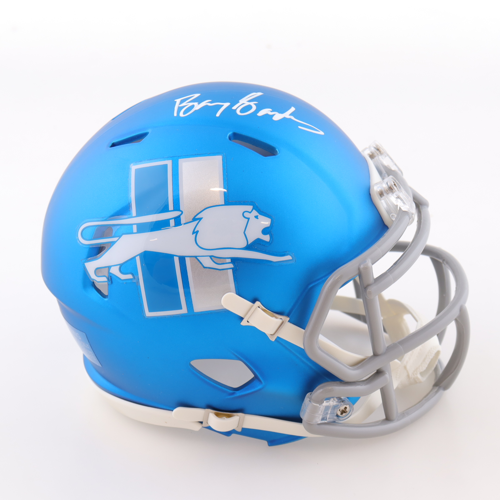 Barry Sanders Signed Lions Alternate Speed Mini Helmet (Schwartz) at PristineAuction.com Barry Sanders Signed Lions Alternate Speed Mini Helmet (Schwartz) at PristineAuction.com
