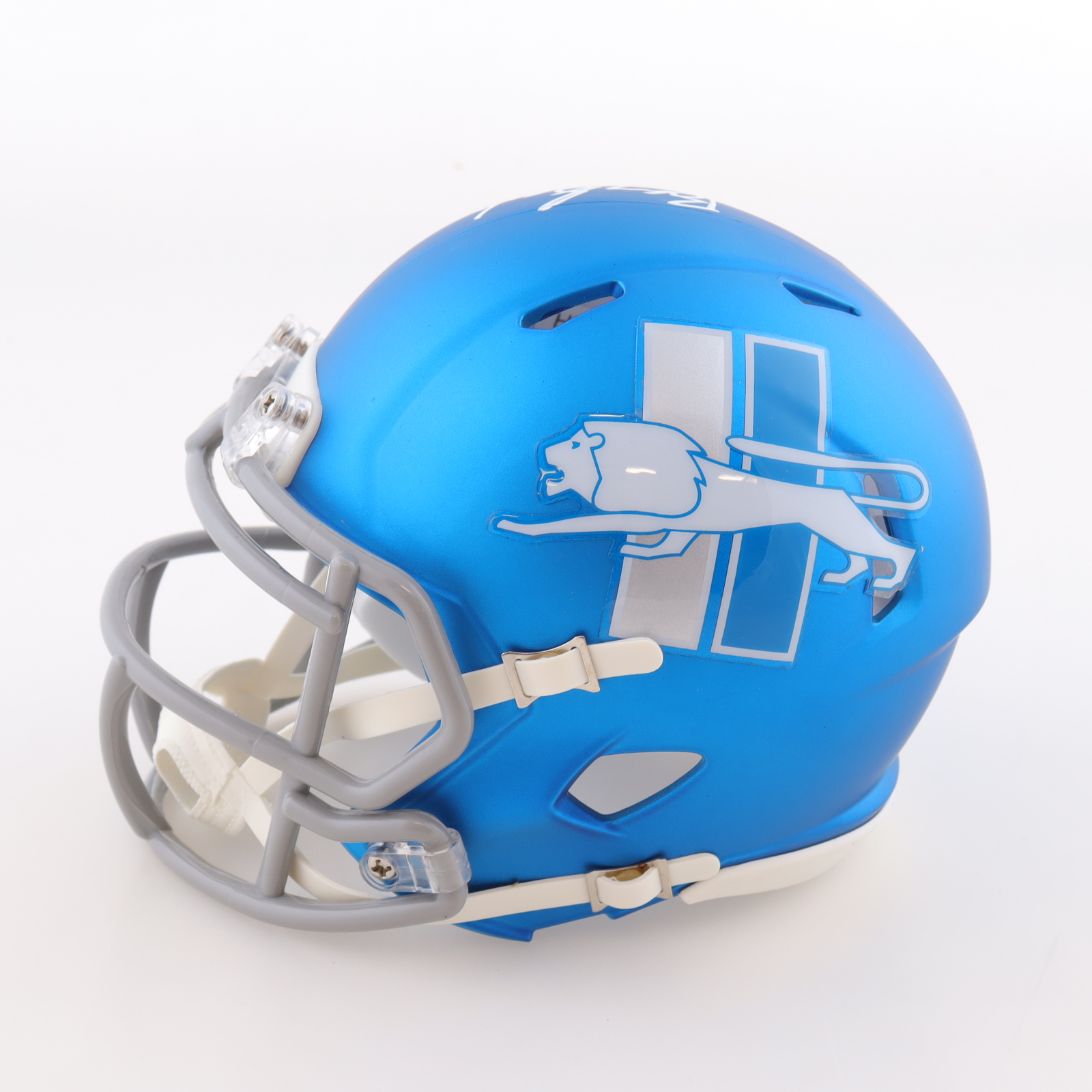 Barry Sanders Signed Lions Alternate Speed Mini Helmet (Schwartz) at PristineAuction.com Barry Sanders Signed Lions Alternate Speed Mini Helmet (Schwartz) at PristineAuction.com