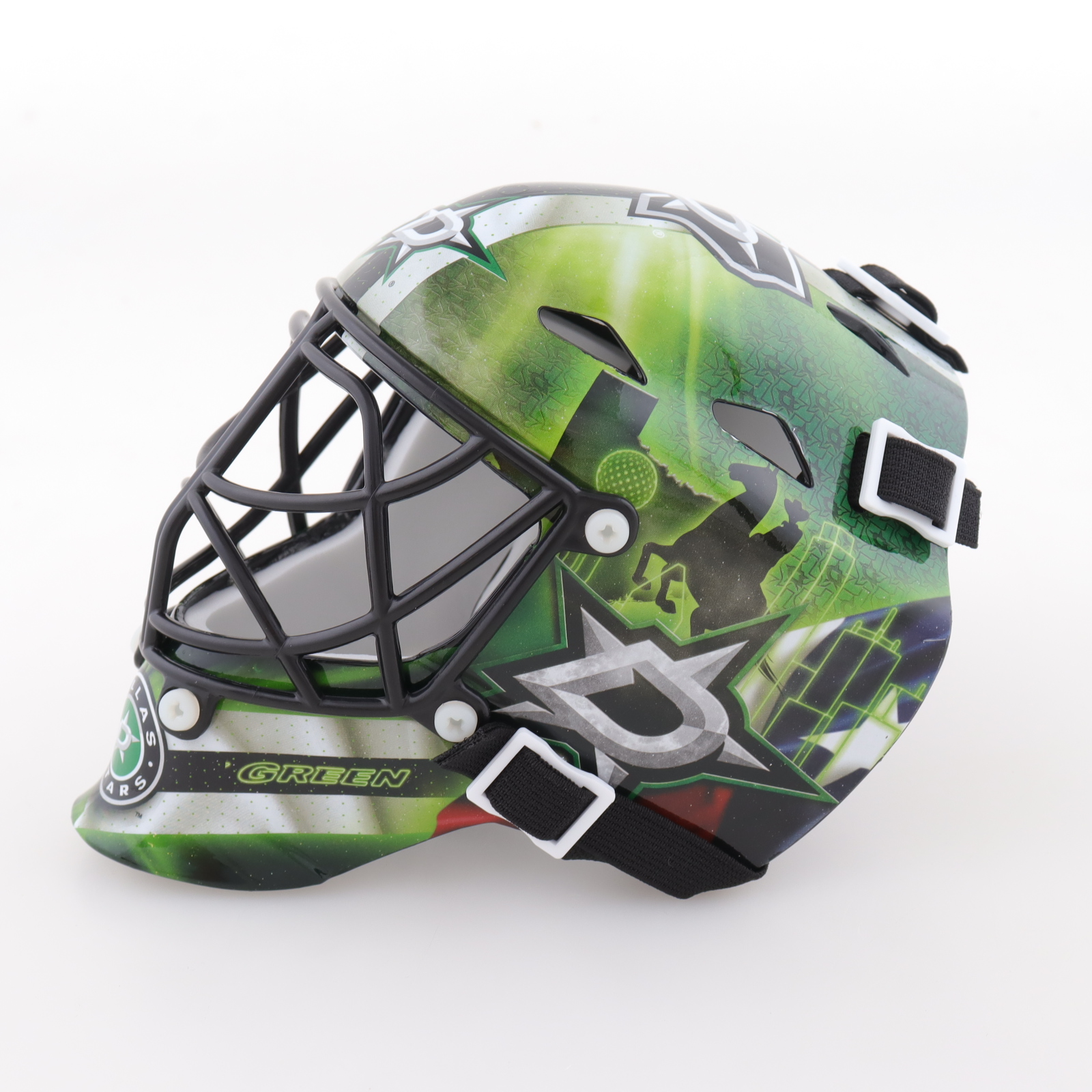 Jake Oettinger Signed Stars Mini Hockey Goalie Mask (Fanatics) at PristineAuction.com Jake Oettinger Signed Stars Mini Hockey Goalie Mask (Fanatics) at PristineAuction.com