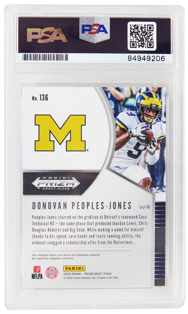 Donovan Peoples-Jones Signed 2020 Panini Prizm Draft Picks #136 RC (PSA) at PristineAuction.com Donovan Peoples-Jones Signed 2020 Panini Prizm Draft Picks #136 RC (PSA) at PristineAuction.com
