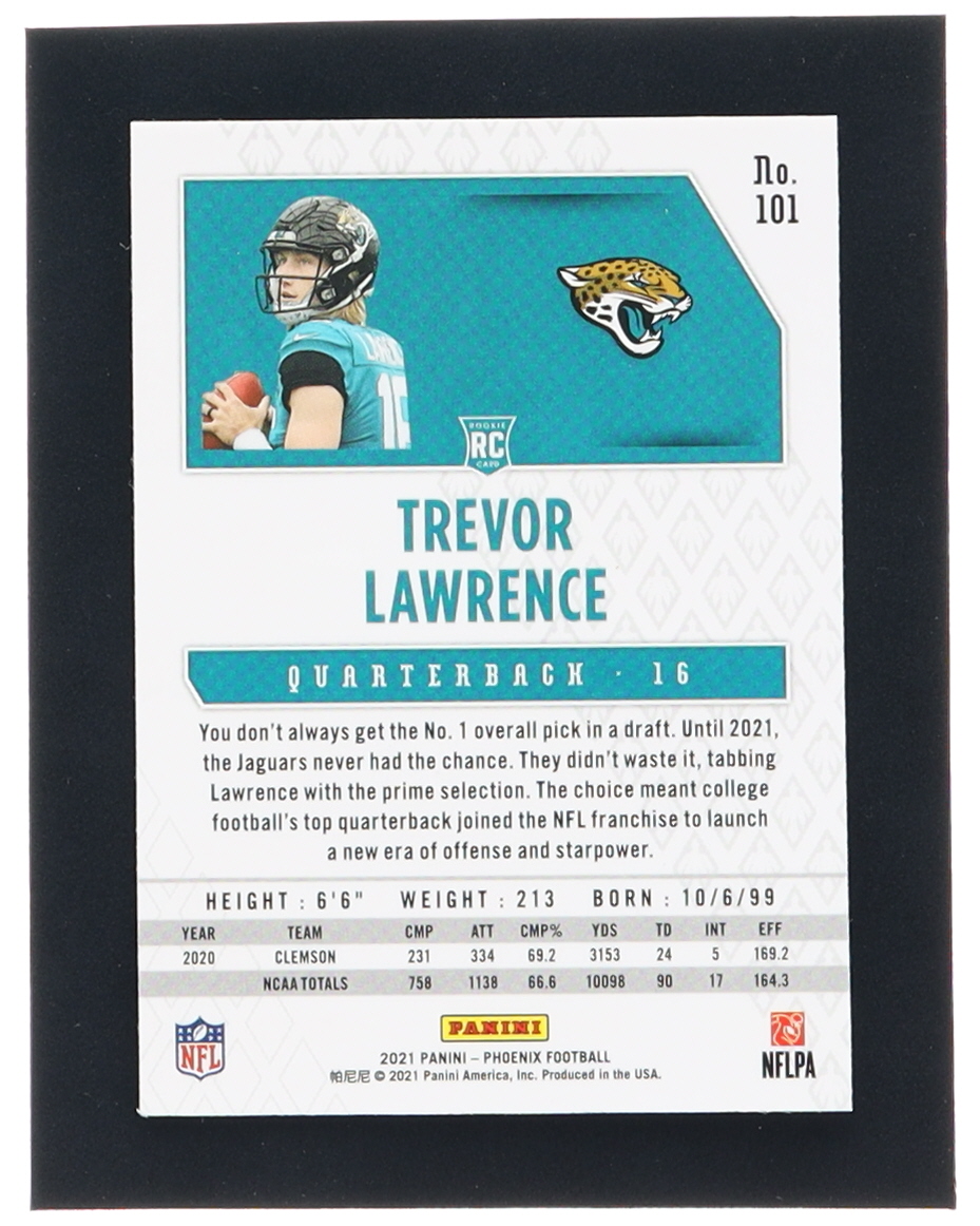 Trevor Lawrence 2021 Panini Phoenix Fire Burst #101 RC at PristineAuction.com Trevor Lawrence 2021 Panini Phoenix Fire Burst #101 RC at PristineAuction.com