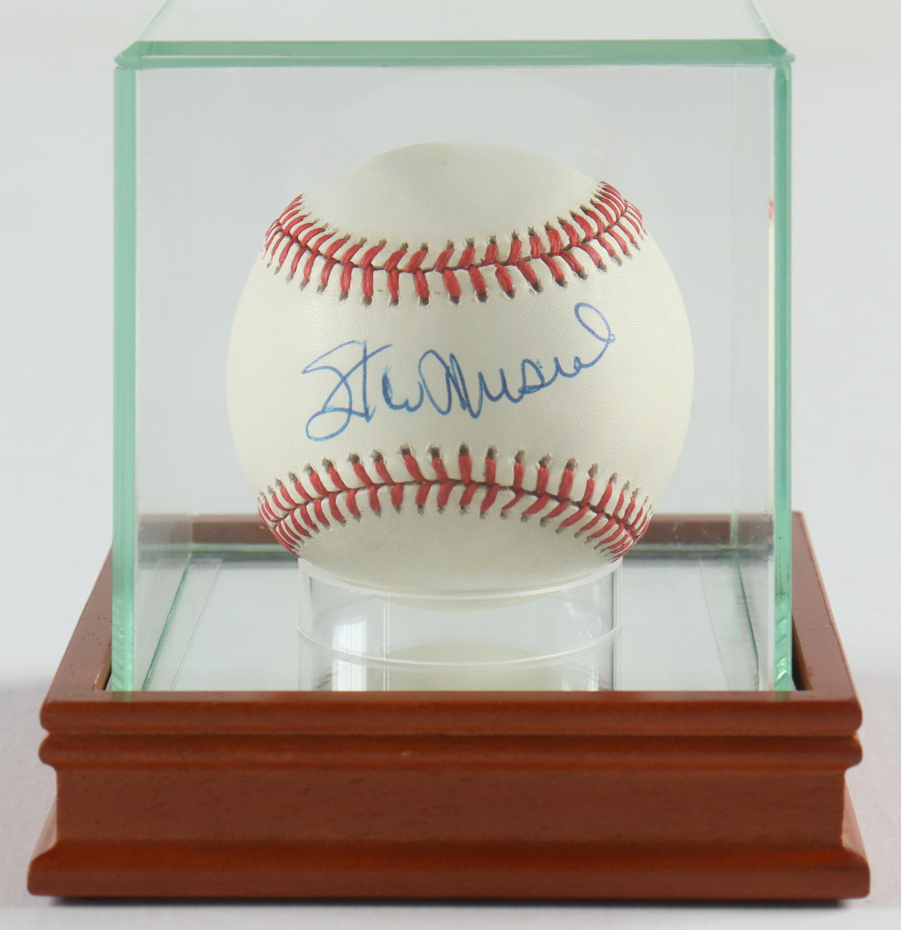 Stan Musial Signed ONL in Glass & Wood Display Case (PSA) at PristineAuction.com Stan Musial Signed ONL in Glass & Wood Display Case (PSA) at PristineAuction.com