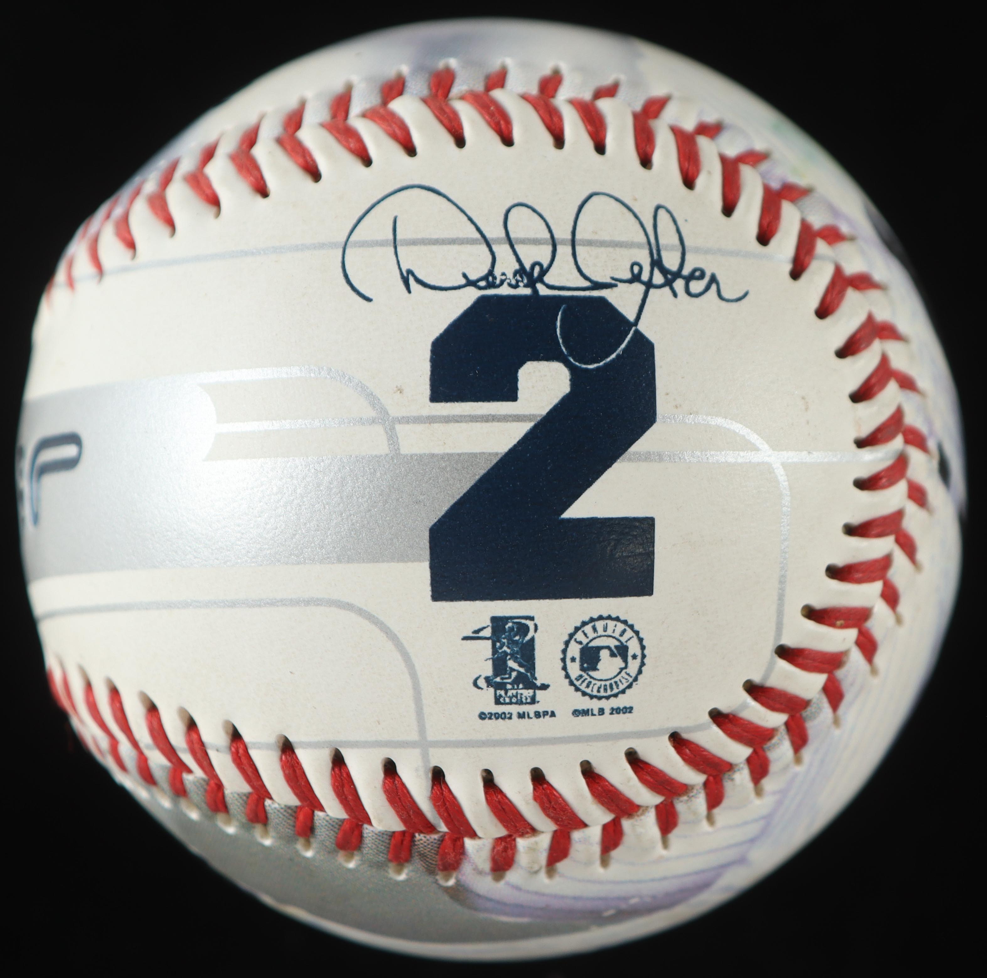 Derek Jeter Commemorative Yankees Baseball in Wood & Glass Yankees Logo Display Case at PristineAuction.com Derek Jeter Commemorative Yankees Baseball in Wood & Glass Yankees Logo Display Case at PristineAuction.com