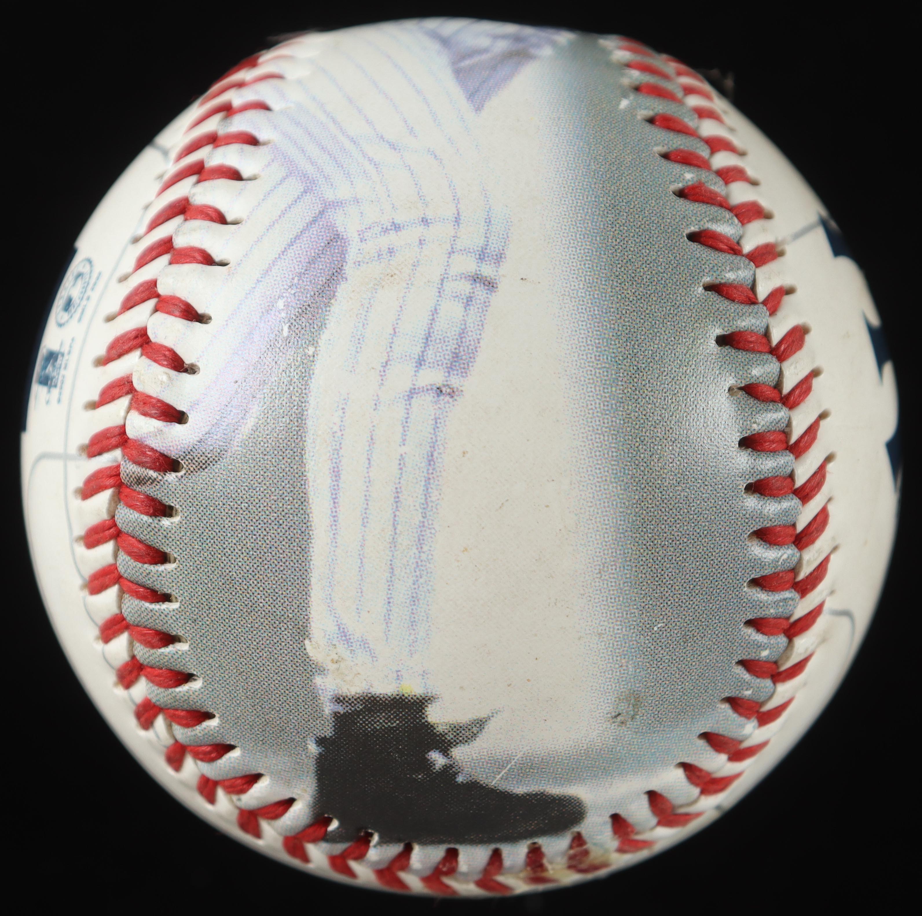 Derek Jeter Commemorative Yankees Baseball in Wood & Glass Yankees Logo Display Case at PristineAuction.com Derek Jeter Commemorative Yankees Baseball in Wood & Glass Yankees Logo Display Case at PristineAuction.com