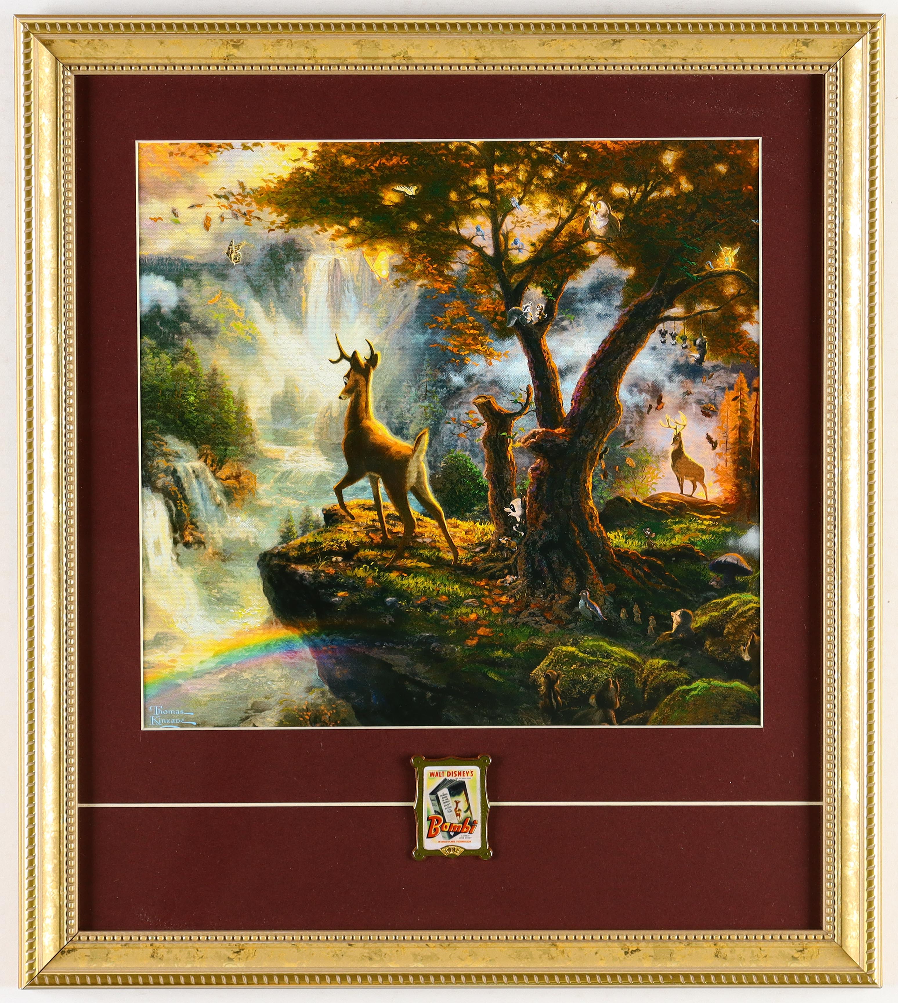 Thomas Kinkade "Bambi" Custom Framed Print Display with Movie Frame Pin at PristineAuction.com Thomas Kinkade "Bambi" Custom Framed Print Display with Movie Frame Pin at PristineAuction.com