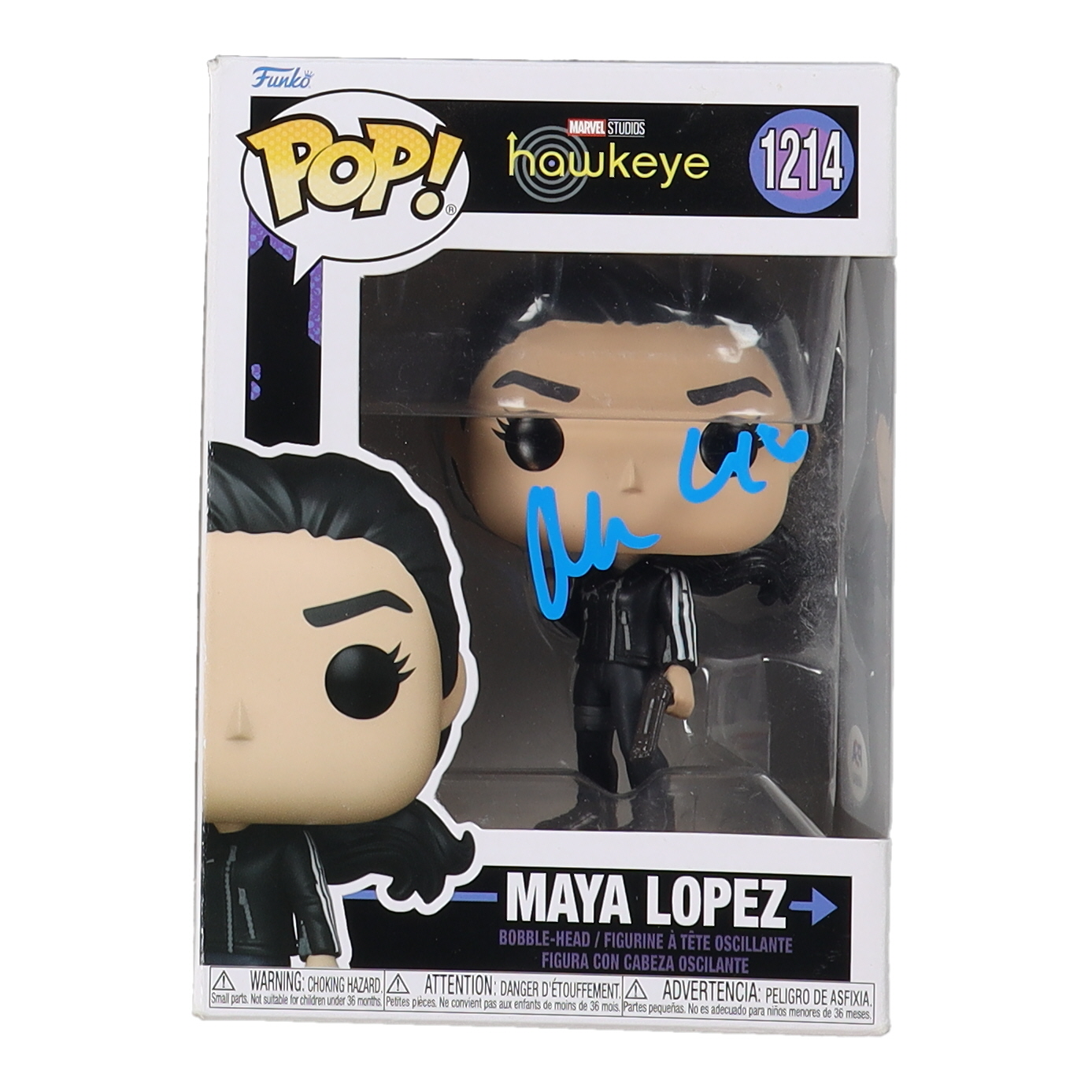Alaqua Cox Signed "Hawkeye" #1214 Maya Lopez Funko Pop! Vinyl Figure (PSA) at PristineAuction.com Alaqua Cox Signed "Hawkeye" #1214 Maya Lopez Funko Pop! Vinyl Figure (PSA) at PristineAuction.com