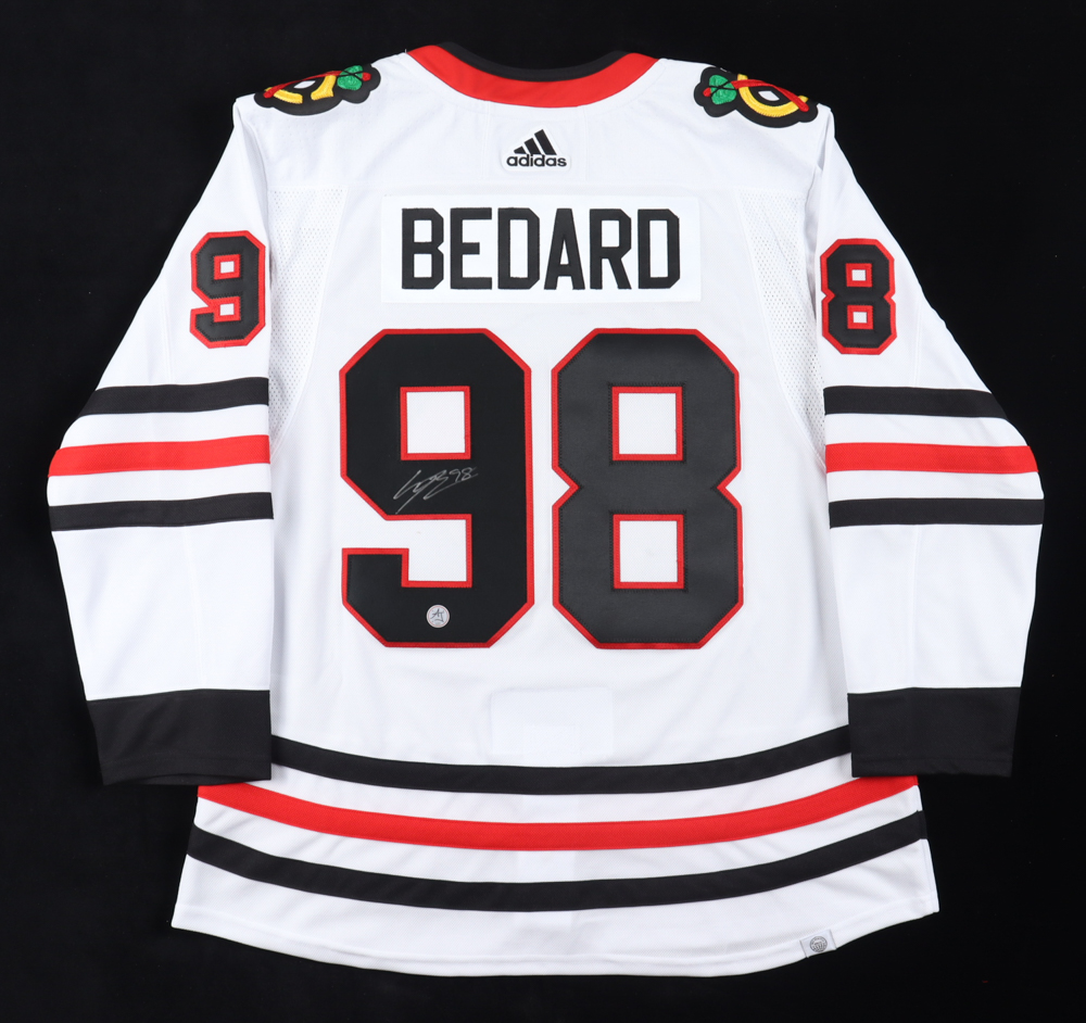 Connor Bedard Signed Blackhawks Jersey (AJ's Sports World) at PristineAuction.com Connor Bedard Signed Blackhawks Jersey (AJ's Sports World) at PristineAuction.com