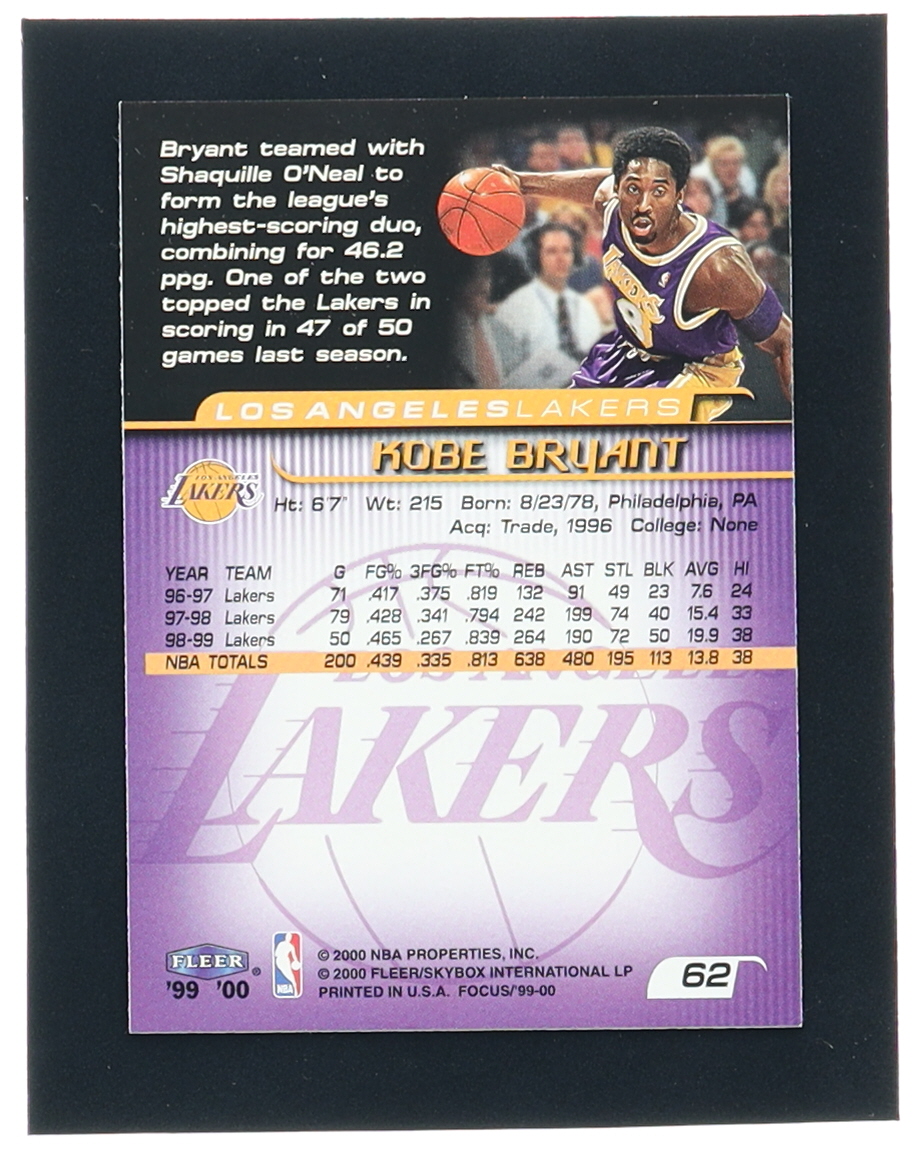 Kobe Bryant 1999-00 Fleer Focus #62 at PristineAuction.com Kobe Bryant 1999-00 Fleer Focus #62 at PristineAuction.com