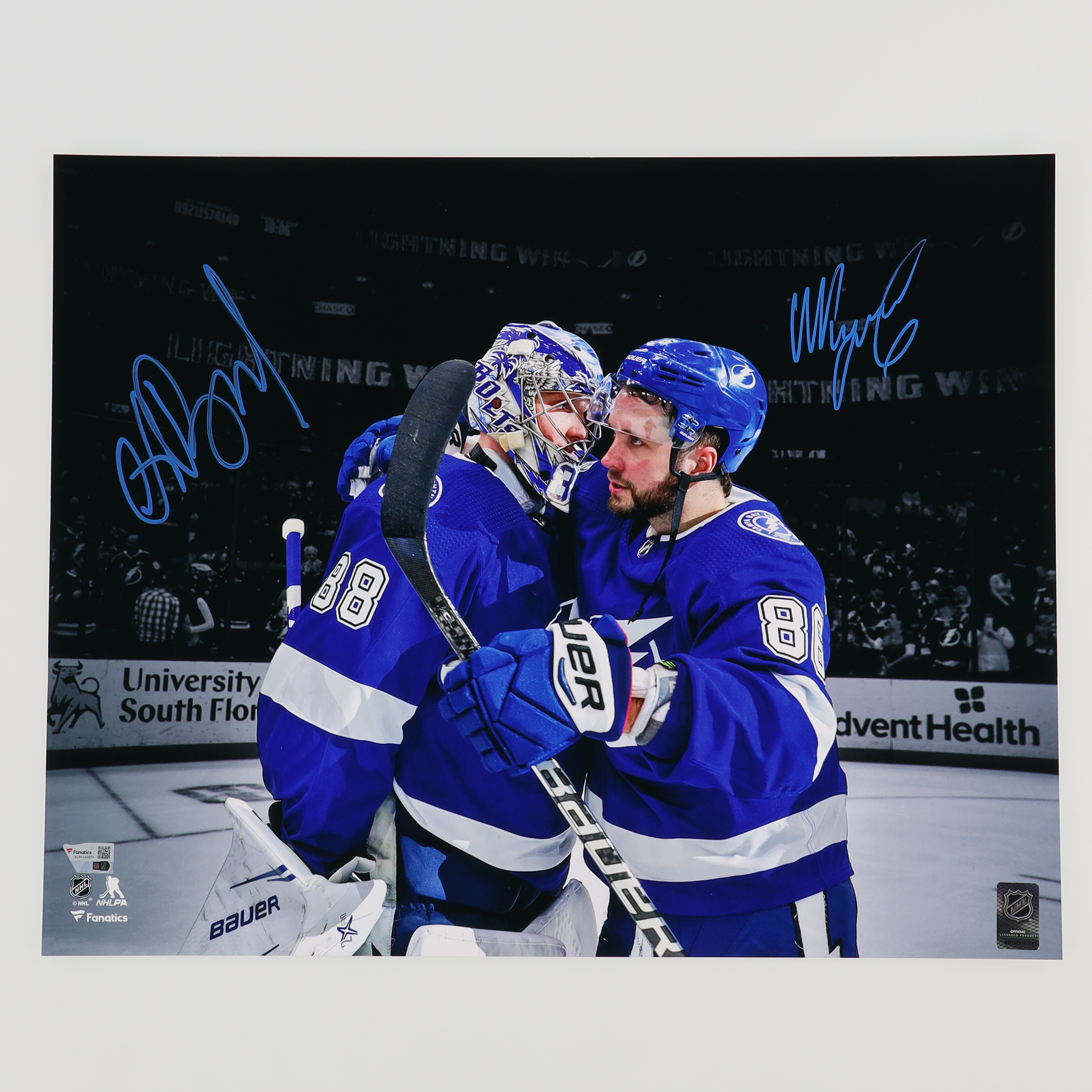 Andrei Vasilevskiy & Nikita Kucherov Signed Lightning 16x20 Photo (Fanatics) at PristineAuction.com Andrei Vasilevskiy & Nikita Kucherov Signed Lightning 16x20 Photo (Fanatics) at PristineAuction.com
