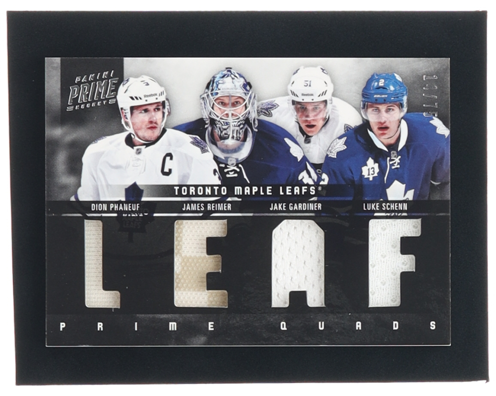 Dion Phaneuf / Jake Gardiner / James Reimer / Luke Schenn 2011-12 Panini Prime Quads Jerseys #17 #14/75