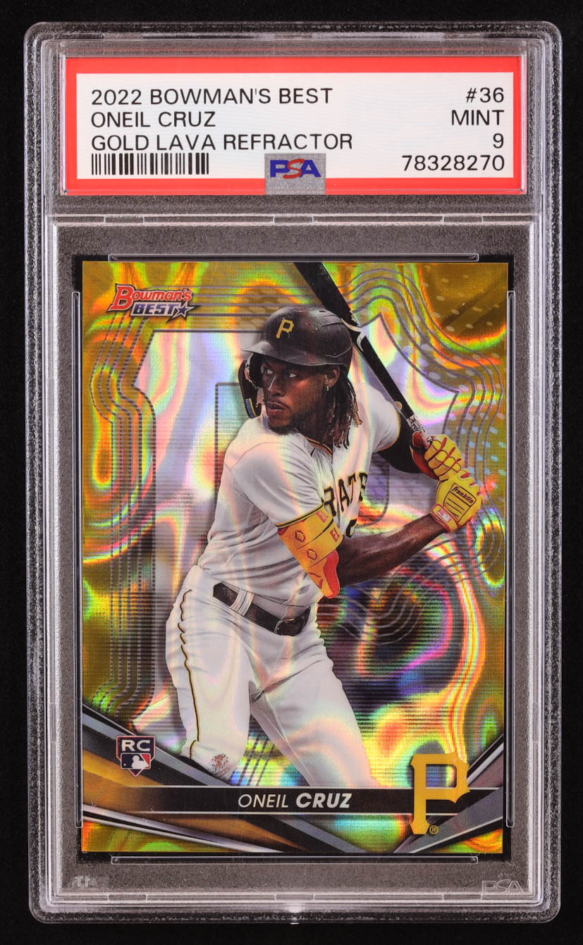Oneil Cruz 2022 Bowman's Best Gold Lava Refractors #36 RC #01/75 (PSA 9) at PristineAuction.com Oneil Cruz 2022 Bowman's Best Gold Lava Refractors #36 RC #01/75 (PSA 9) at PristineAuction.com