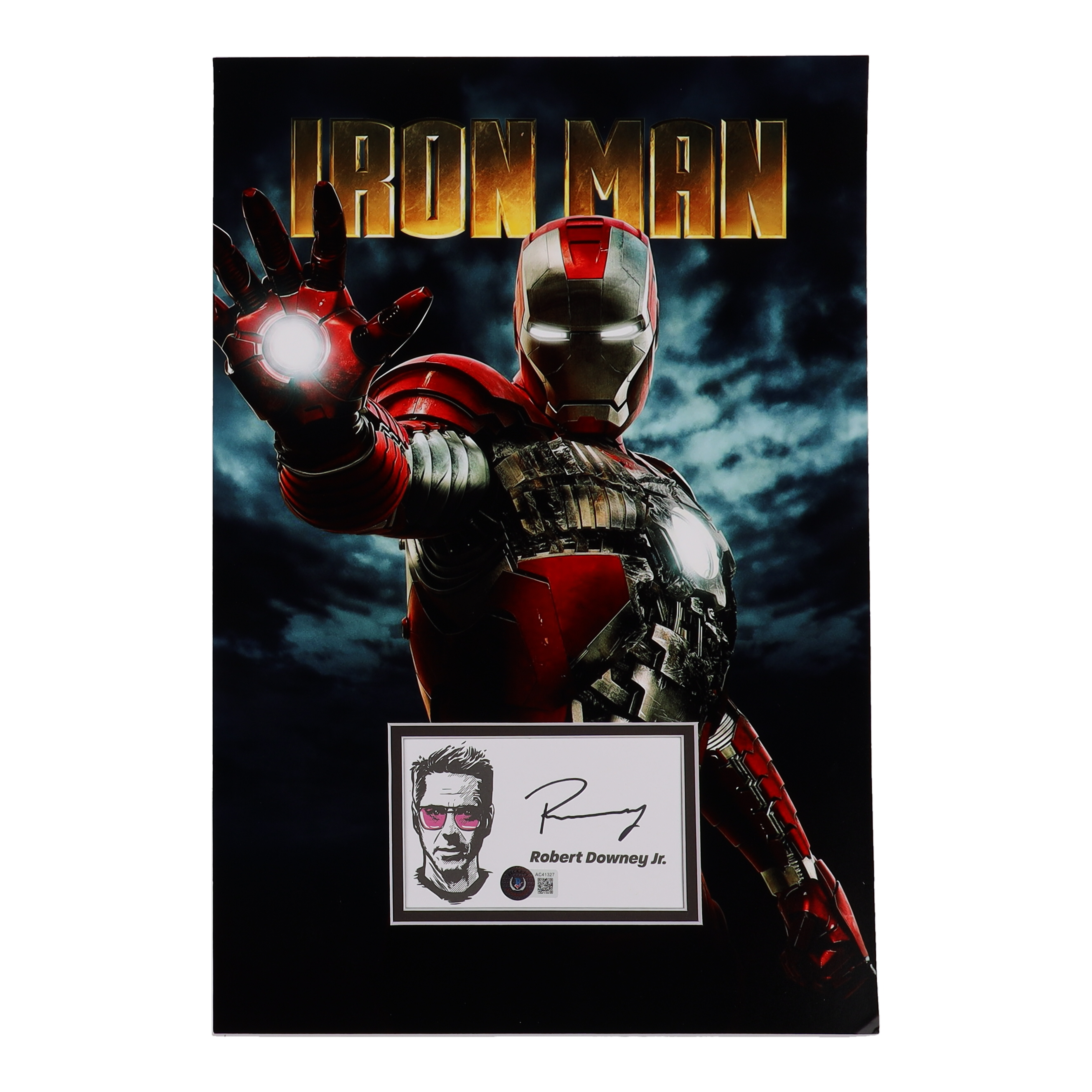 Robert Downey Jr. Signed "Iron Man" Custom Matted Portrait Cut Display (Beckett) at PristineAuction.com Robert Downey Jr. Signed "Iron Man" Custom Matted Portrait Cut Display (Beckett) at PristineAuction.com