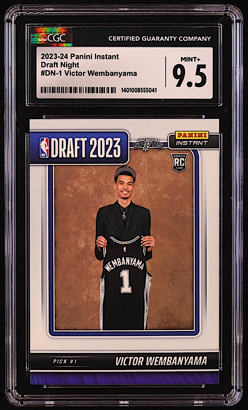Victor Wembanyama 2023-24 Panini Instant Draft Night #DN1 RC (CGC 9.5) at PristineAuction.com Victor Wembanyama 2023-24 Panini Instant Draft Night #DN1 RC (CGC 9.5) at PristineAuction.com