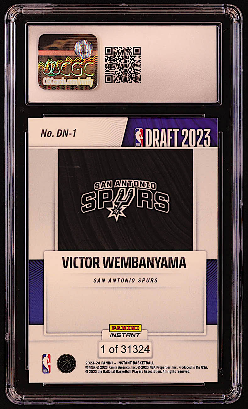 Victor Wembanyama 2023-24 Panini Instant Draft Night #DN1 RC (CGC 9.5) at PristineAuction.com Victor Wembanyama 2023-24 Panini Instant Draft Night #DN1 RC (CGC 9.5) at PristineAuction.com