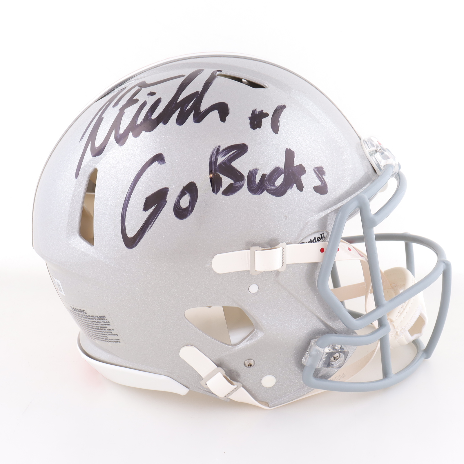 Justin Fields Signed Ohio State Buckeyes Full-Size Authentic On-Field Speed Helmet Inscribed "Go Bucks" (Beckett) at PristineAuction.com Justin Fields Signed Ohio State Buckeyes Full-Size Authentic On-Field Speed Helmet Inscribed "Go Bucks" (Beckett) at PristineAuction.com