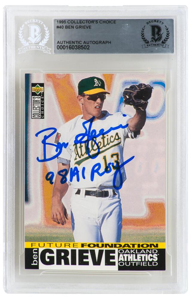 Ben Grieve Signed 1995 Collector's Choice #40 Inscribed "98 AL ROY" (BGS) at PristineAuction.com Ben Grieve Signed 1995 Collector's Choice #40 Inscribed "98 AL ROY" (BGS) at PristineAuction.com