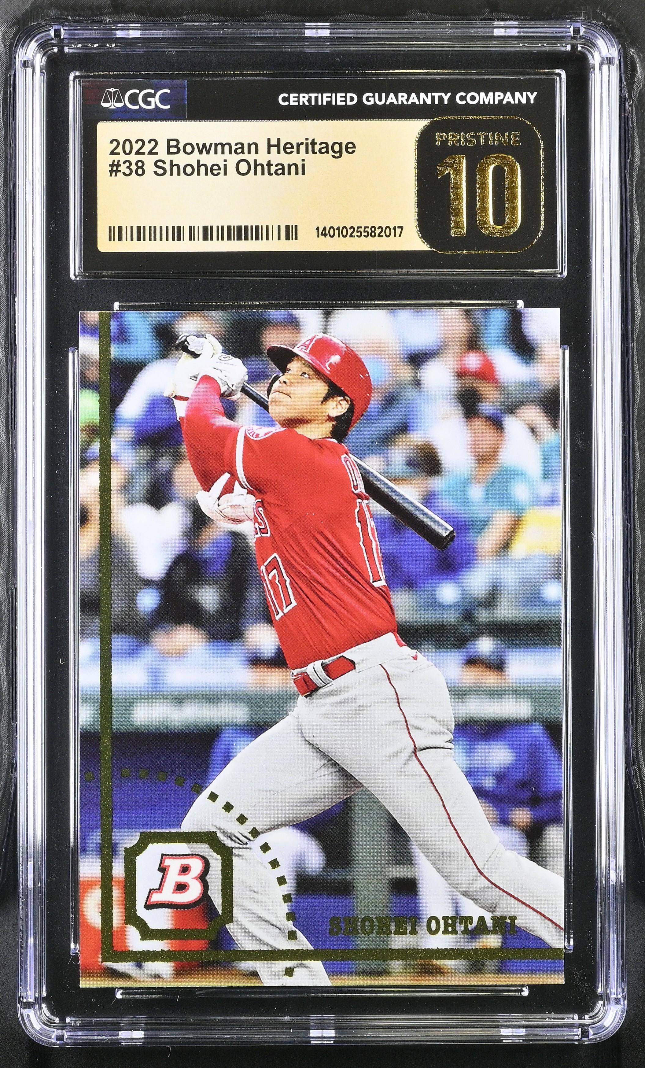 Shohei Ohtani 2022 Bowman Heritage #38 (CGC 10) at PristineAuction.com Shohei Ohtani 2022 Bowman Heritage #38 (CGC 10) at PristineAuction.com