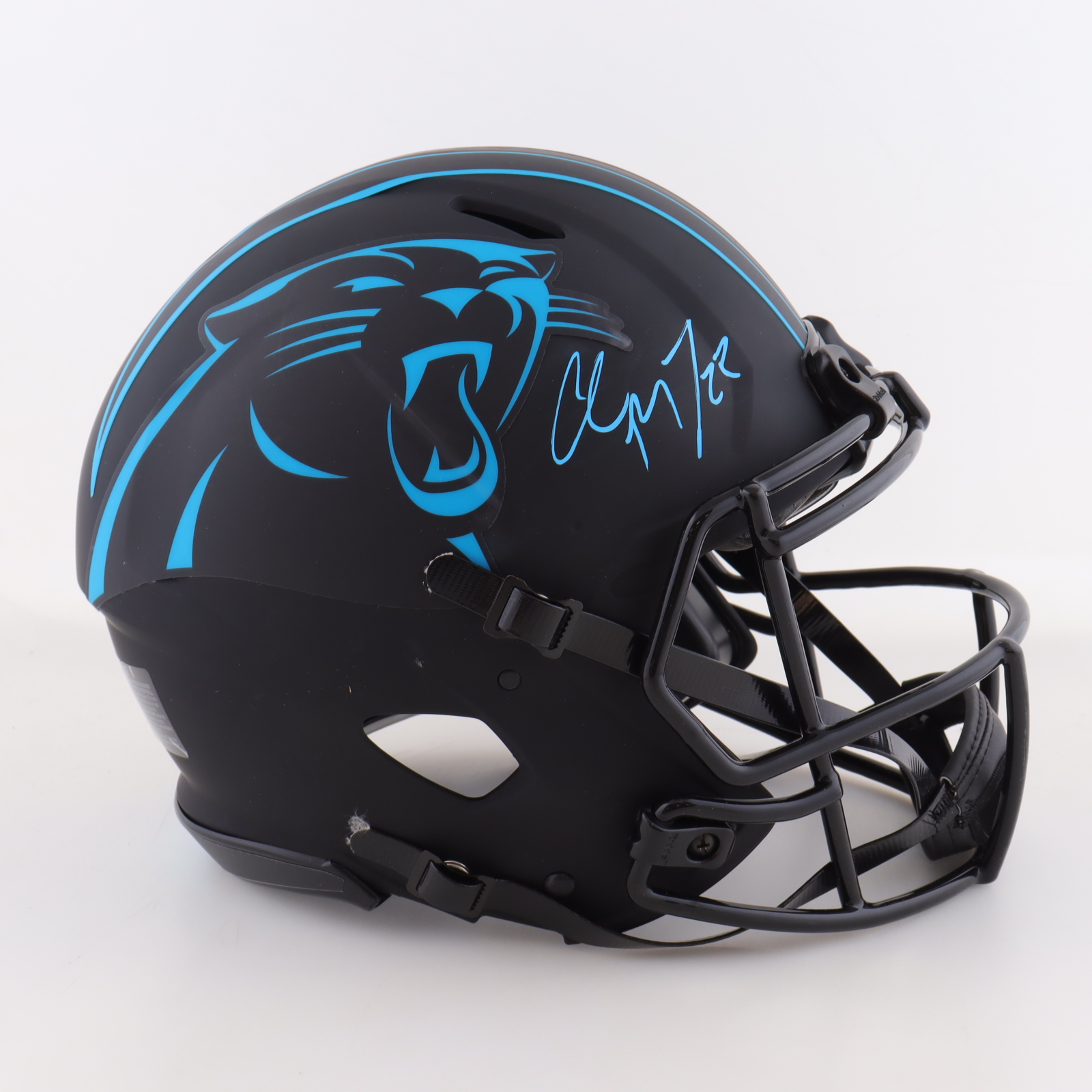 Christian McCaffrey Signed Panthers Full-Size On-Field Authentic Eclipse Alternate Speed Helmet (Beckett) at PristineAuction.com Christian McCaffrey Signed Panthers Full-Size On-Field Authentic Eclipse Alternate Speed Helmet (Beckett) at PristineAuction.com