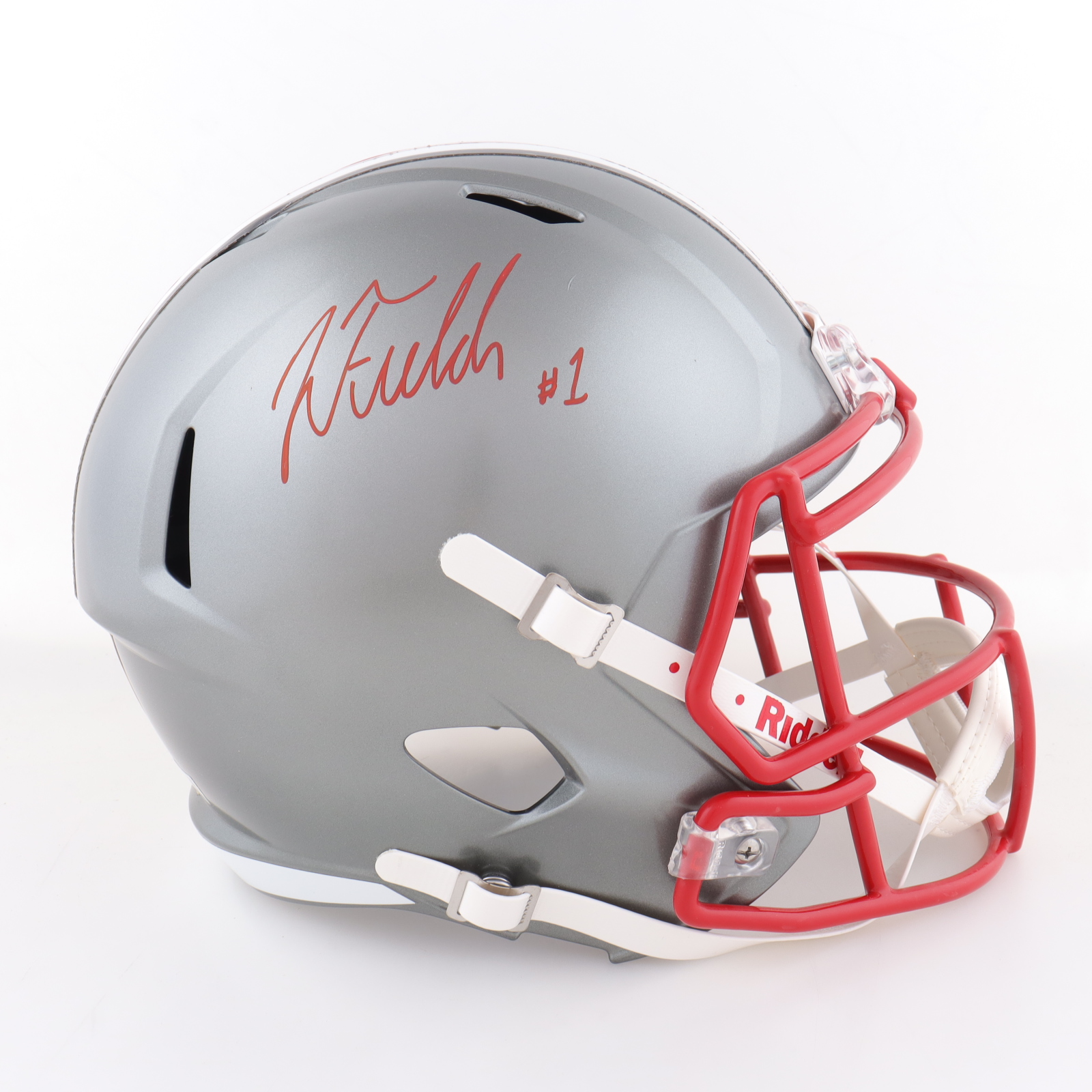 Justin Fields Signed Ohio State Buckeyes Full-Size Authentic On-Field Speed Helmet (Beckett) at PristineAuction.com Justin Fields Signed Ohio State Buckeyes Full-Size Authentic On-Field Speed Helmet (Beckett) at PristineAuction.com