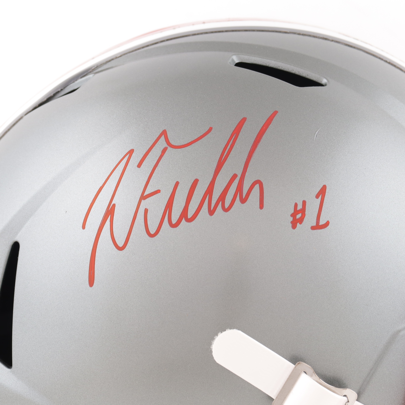 Justin Fields Signed Ohio State Buckeyes Full-Size Authentic On-Field Speed Helmet (Beckett) at PristineAuction.com Justin Fields Signed Ohio State Buckeyes Full-Size Authentic On-Field Speed Helmet (Beckett) at PristineAuction.com